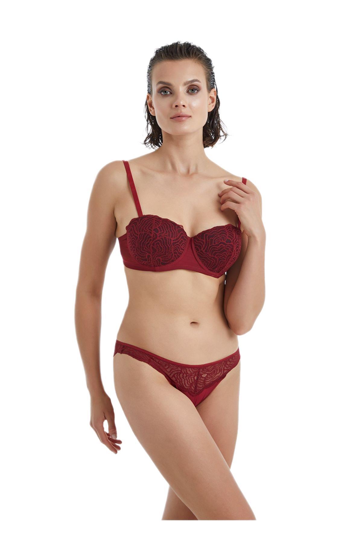 Blackspade Kadın Bordo Push Up Sütyen 60370 