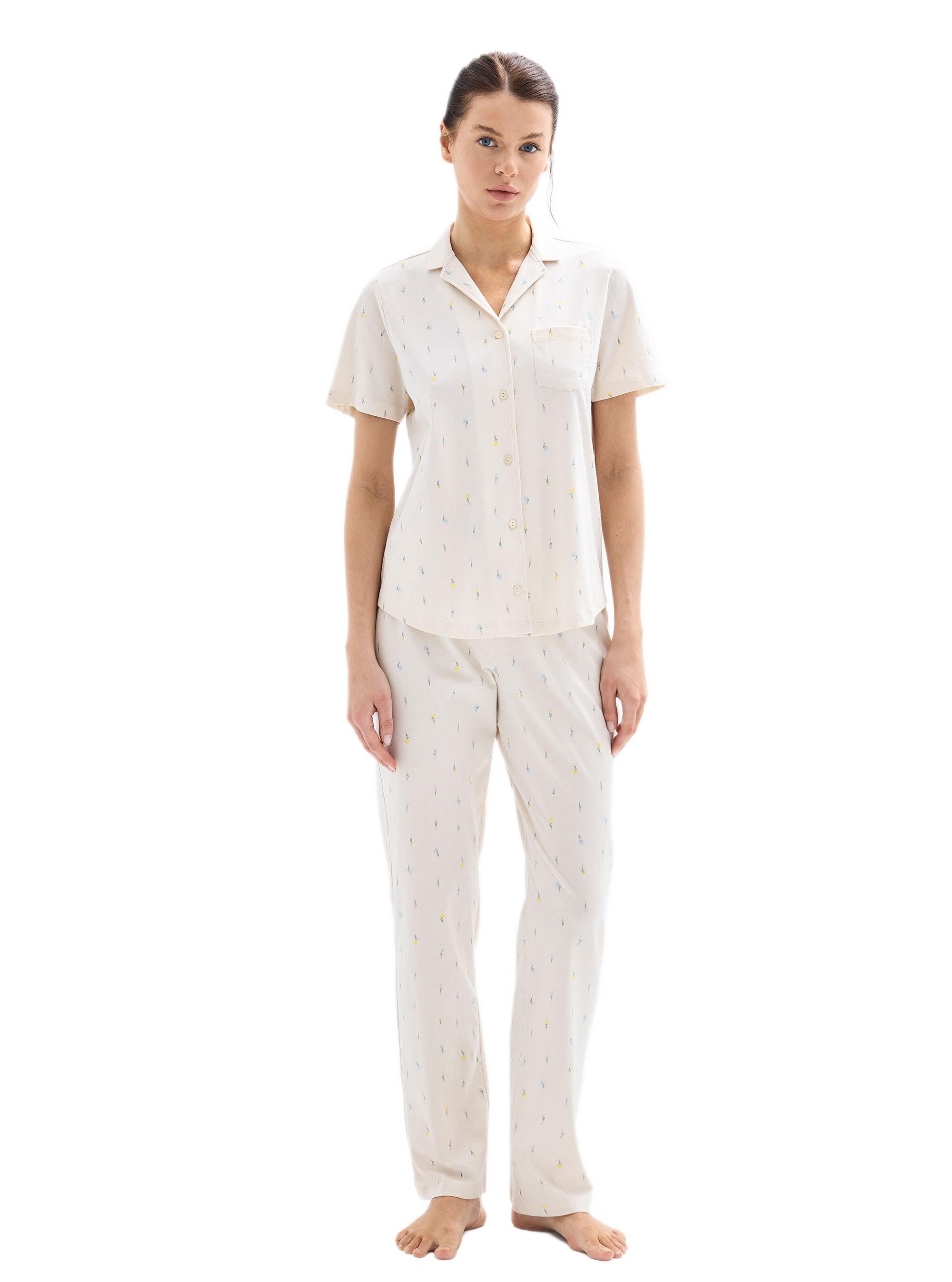 Blackspade Kadın Ekru Kısa Kol Pijama Takımı 52056