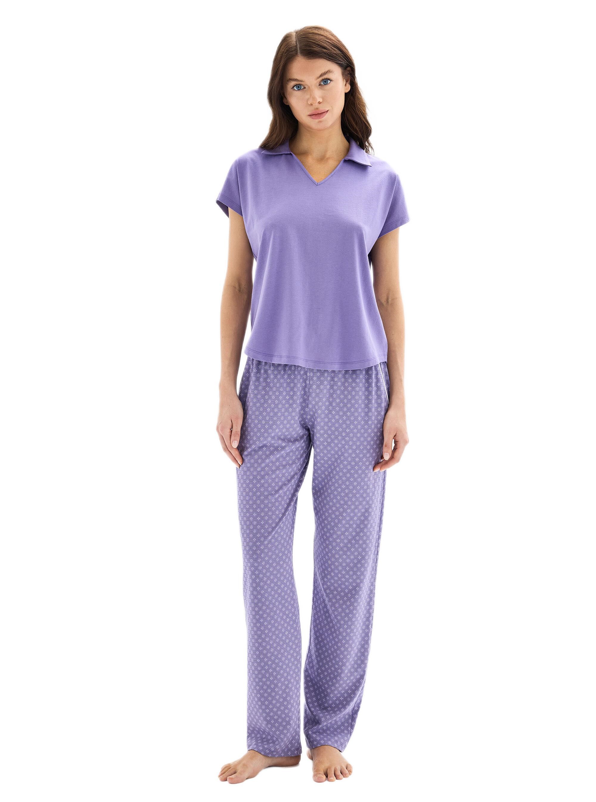 Blackspade Kadın Mor Kısa Kol Pijama Takımı 52042