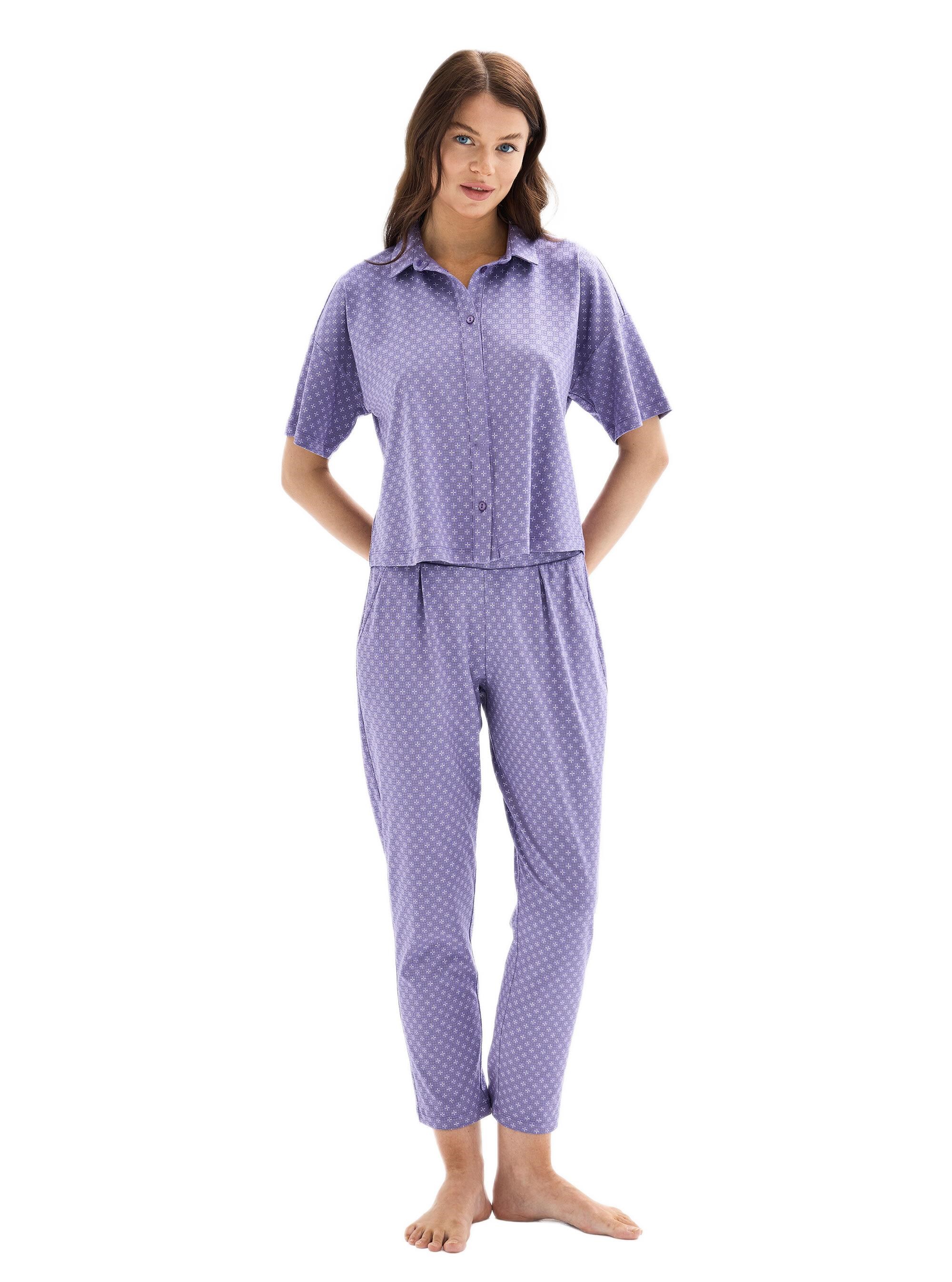 Blackspade Kadın Mor Kısa Kol Pijama Takımı 52038