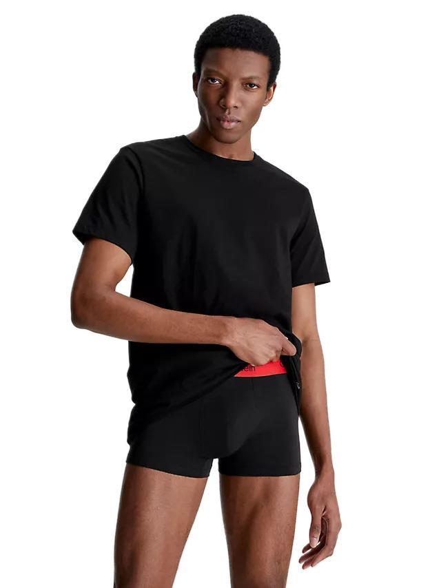 Calvin Klein Erkek 3'lü Bisiklet Yaka Siyah T-Shirt