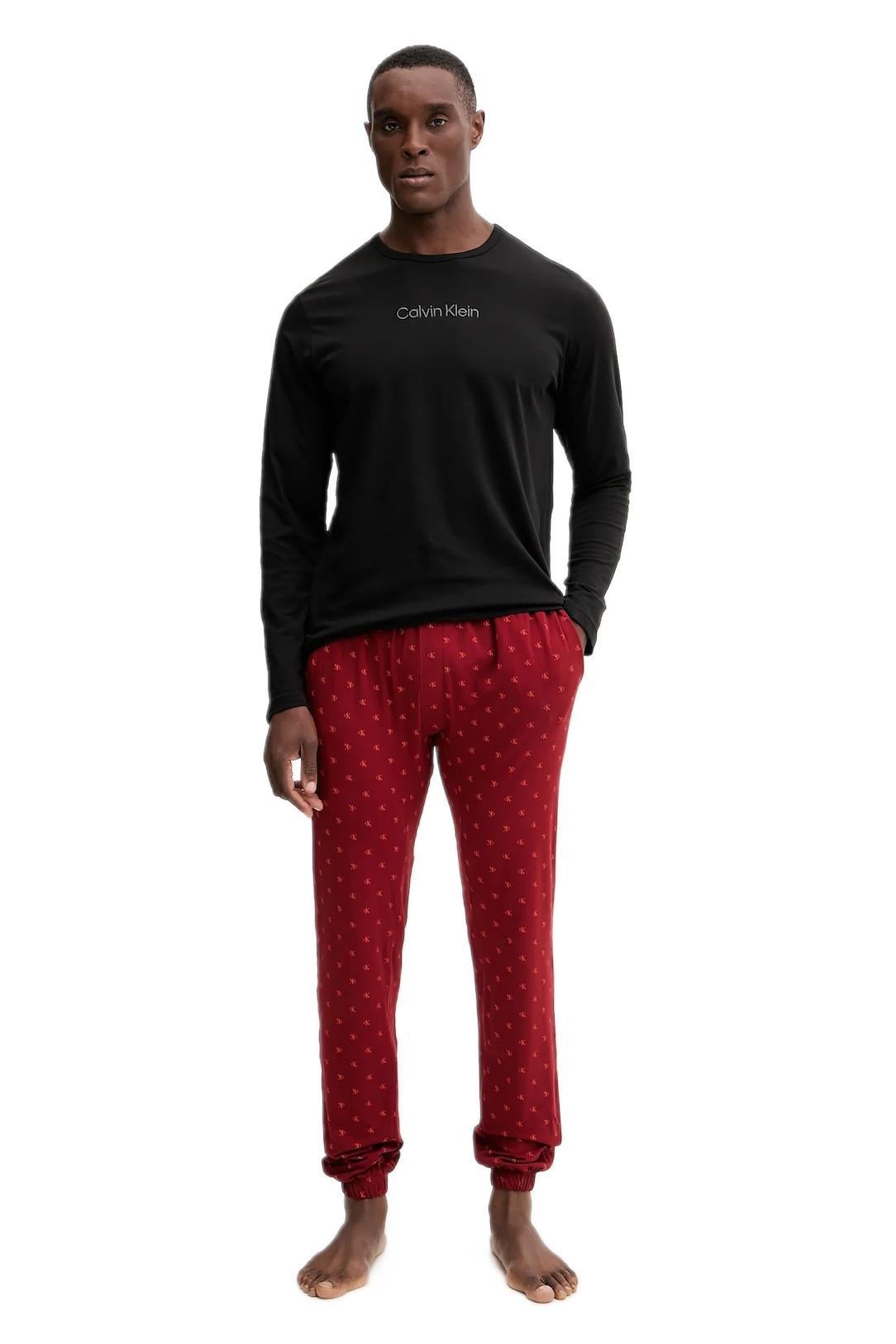 Calvin Klein Erkek L/S Tişört & Jogger Pantolon Pijama Takımı LV00NM2957