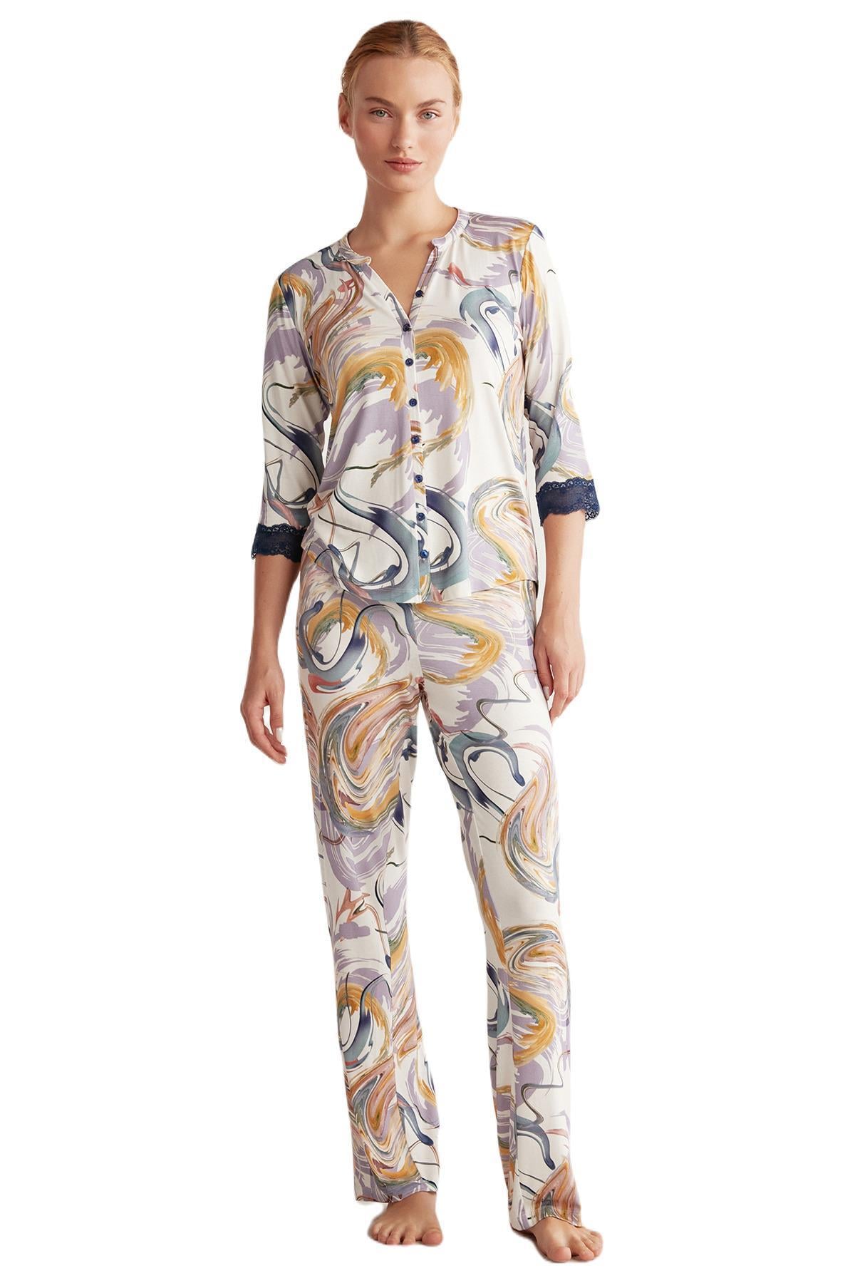 Catherine's Kadın Kapri Kol Pijama Takımı 2545 