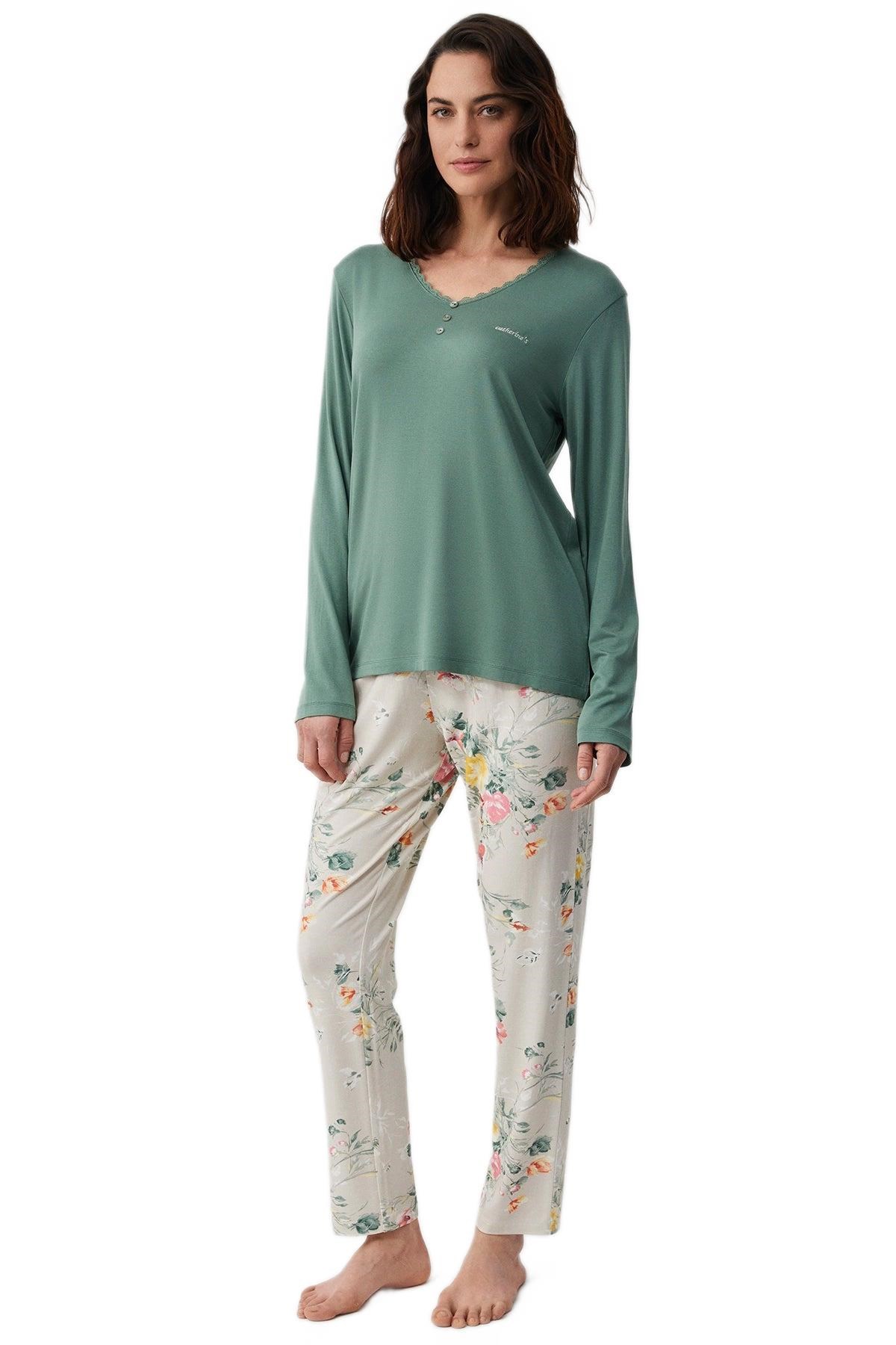 Catherine's Kadın Yeşil Pijama Takım C2825