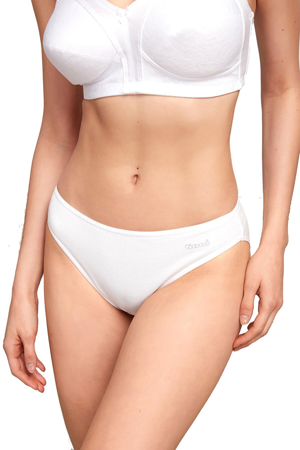 Kom Basic Düz 2'li Beyaz Külot