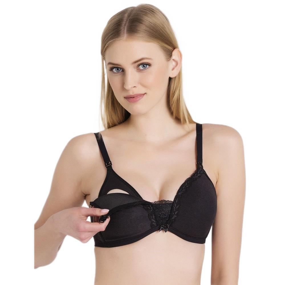 Magic Form Dantelli İnce Süngerli Siyah Emzirme Sütyeni 5761