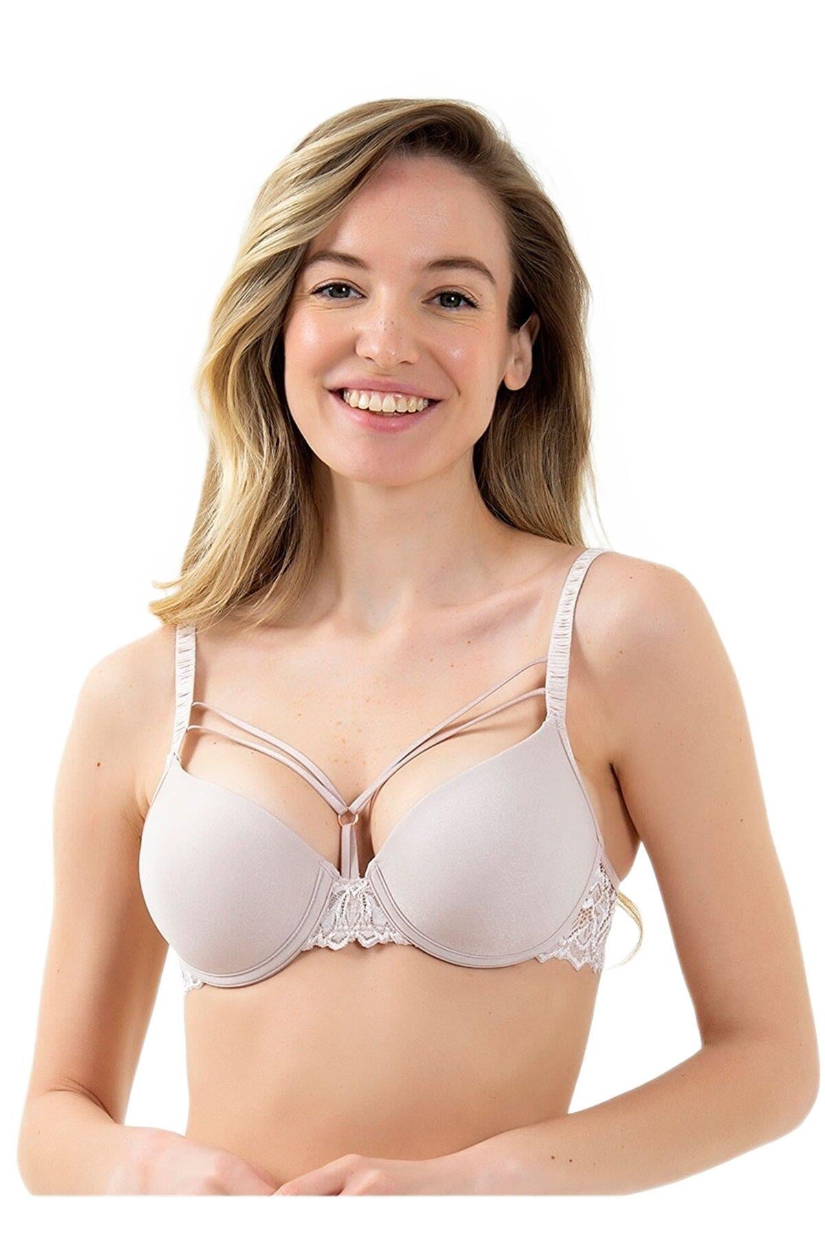 Magic Form Dantelli İpli Süngerli Pudra Sütyen 2589