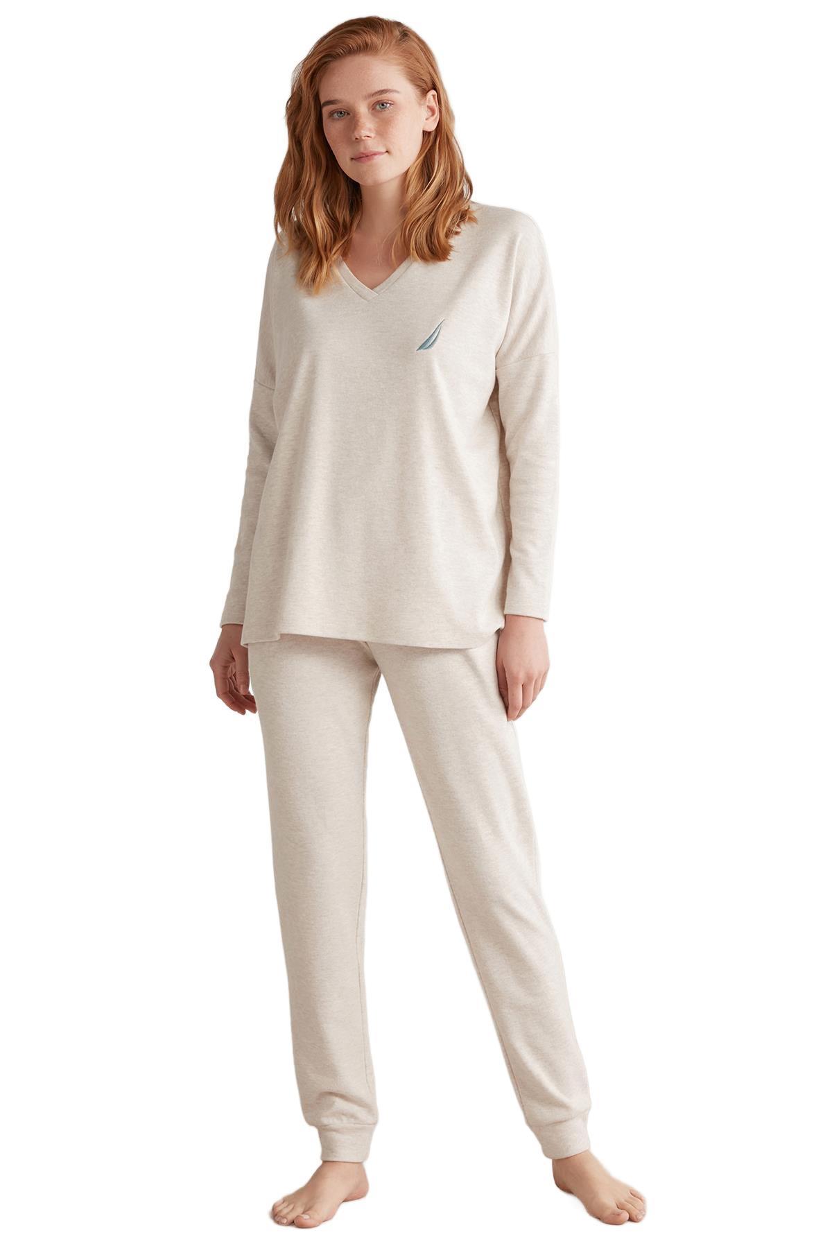 Nautica Kadın Bej Pijama Takımı 616 