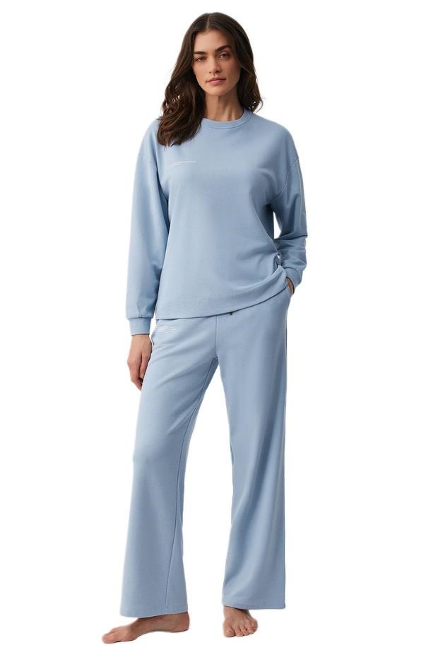 Penye Mood Kadın Mavi Pijama Takımı PM9939