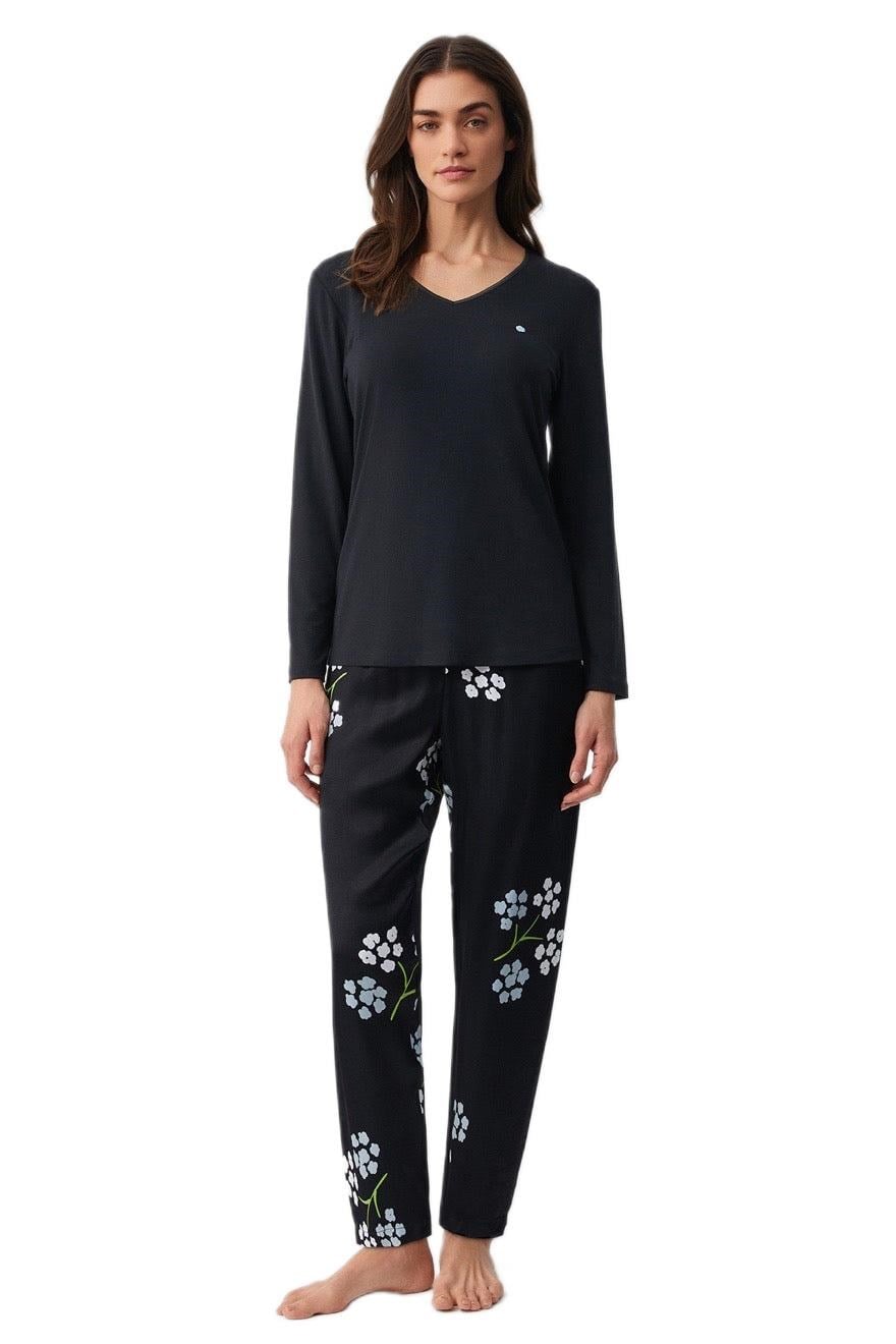 Penye Mood Kadın Siyah Pijama Takımı PM9915