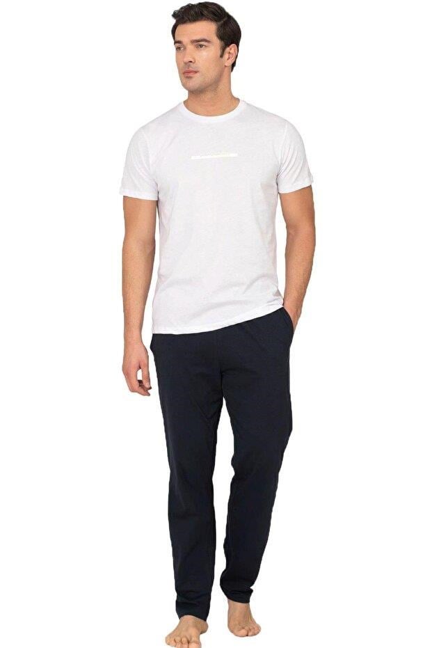 Pierre Cardin Erkek Beyaz Battal Pijama Takımı 6135B