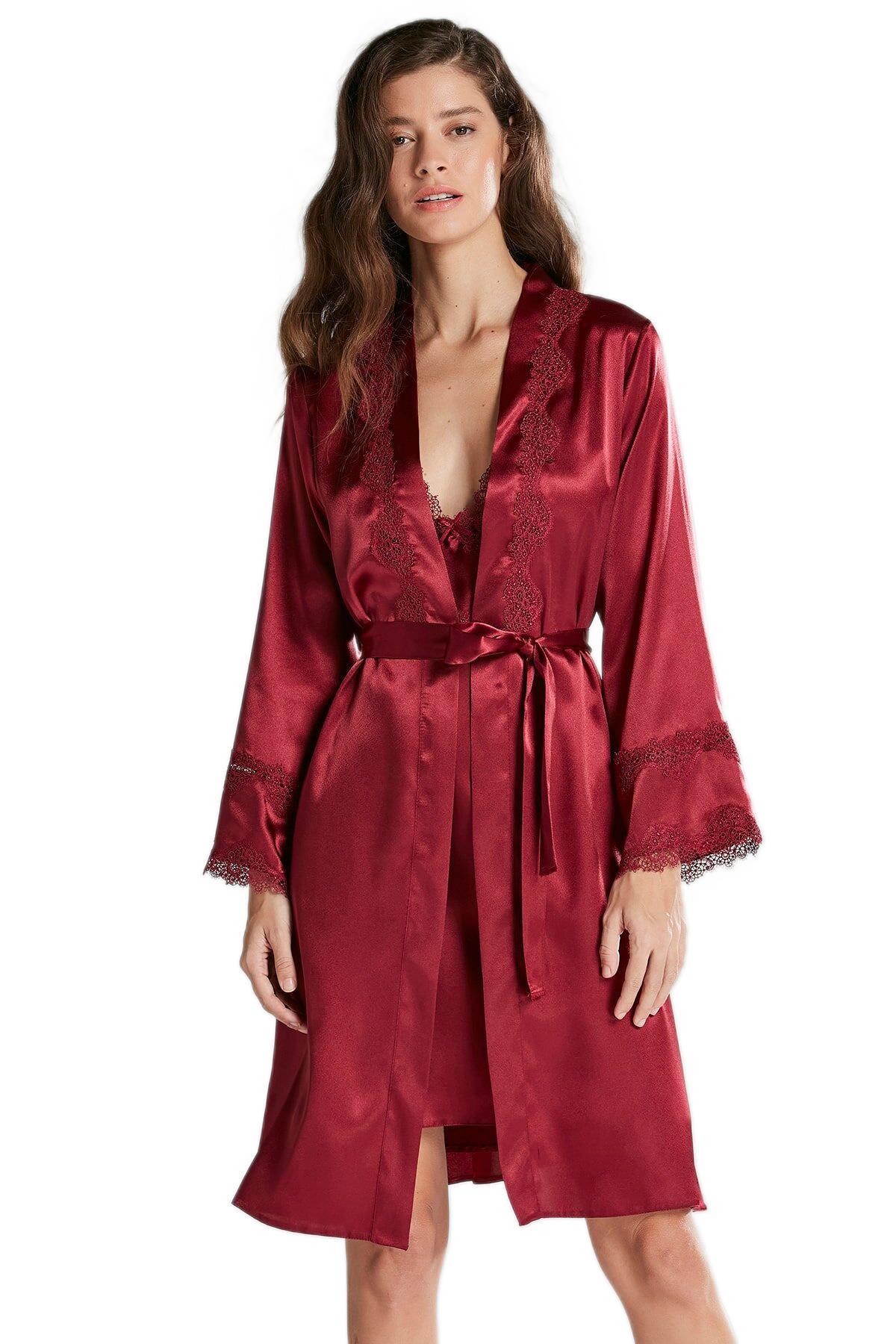 Pierre Cardin Kadın Bordo Altılı Saten Çeyiz Seti 6965
