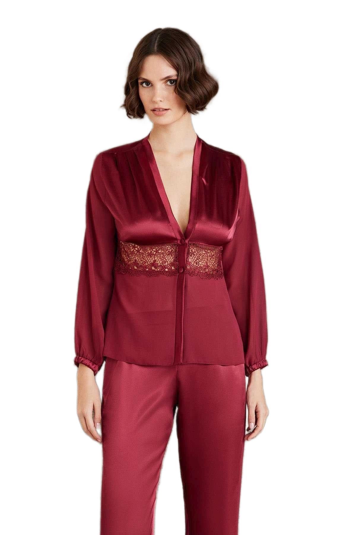 Pierre Cardin Kadın Bordo Altılı Saten Çeyiz Seti 6005