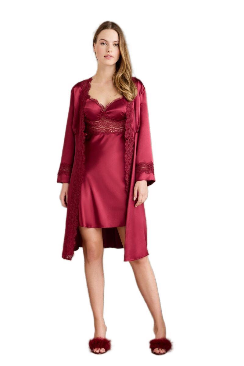 Pierre Cardin Kadın Bordo Altılı Saten Çeyiz Seti 6010