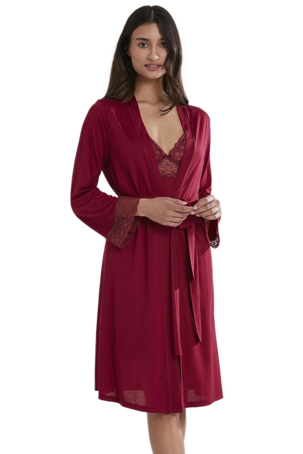 Pierre Cardin Kadın Bordo Penye Altılı Çeyiz Seti 5025