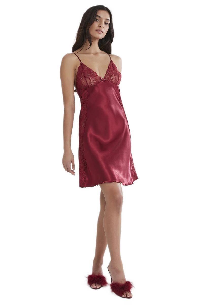 Pierre Cardin Kadın Bordo Saten Gecelik 624