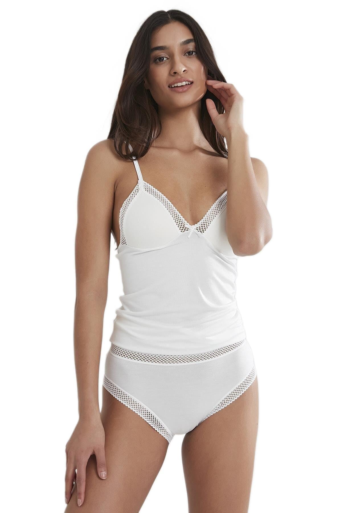 Pierre Cardin Kadın Dantelli Penye Kaşkorse Set 305