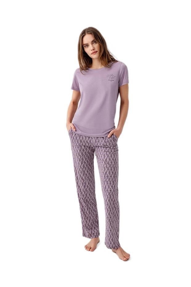 Pierre Cardin Kadın Lila Kısa Kol Pijama Takım 9182-S