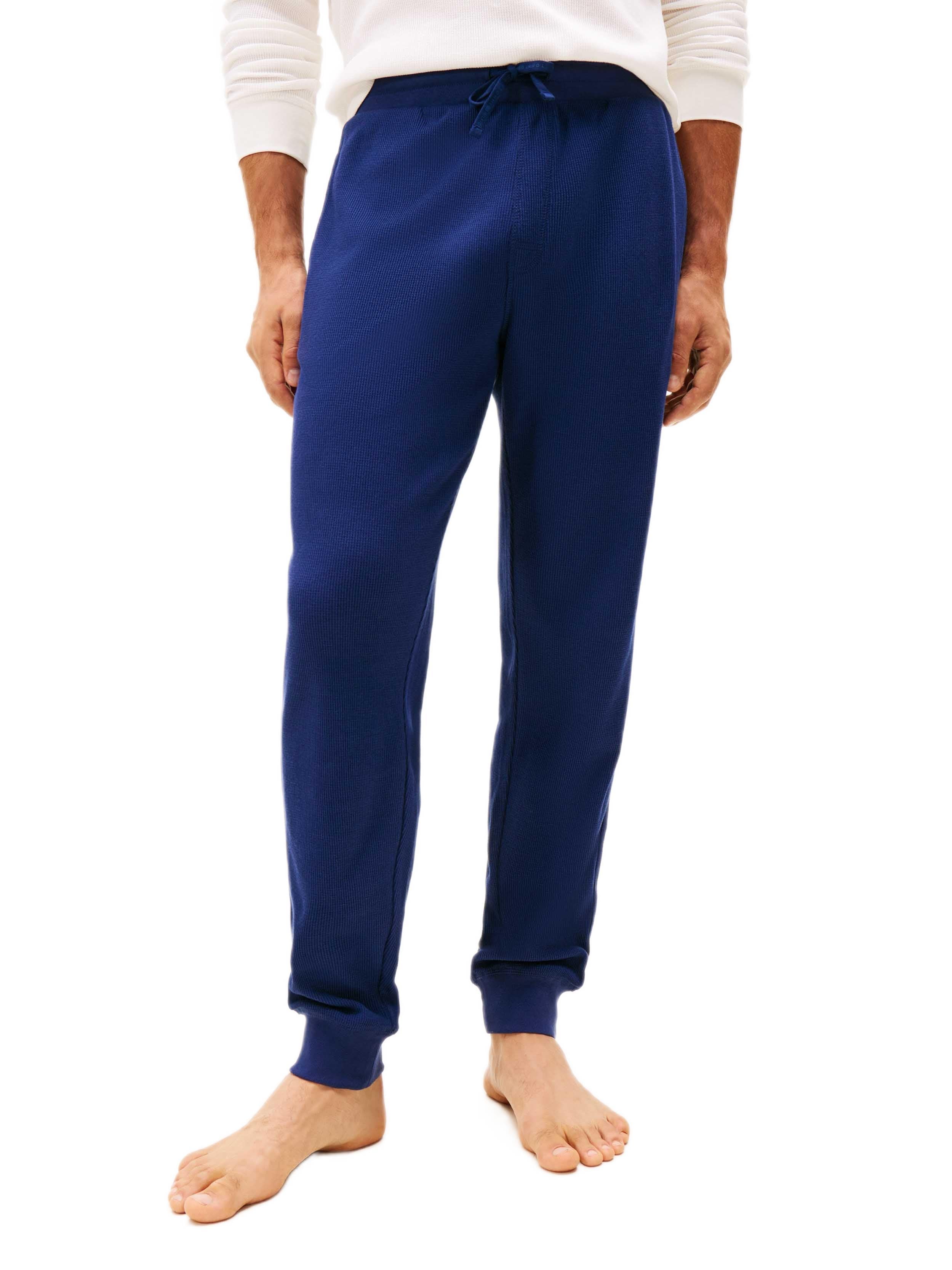 Tommy Hilfiger Erkek Mavi Waffle Jogger Eşofman Altı UM0UM03621