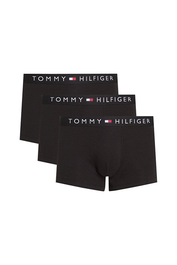 Tommy Hilfiger Erkek Siyah 3’lü Rib Trunk Boxer UM0UM03622