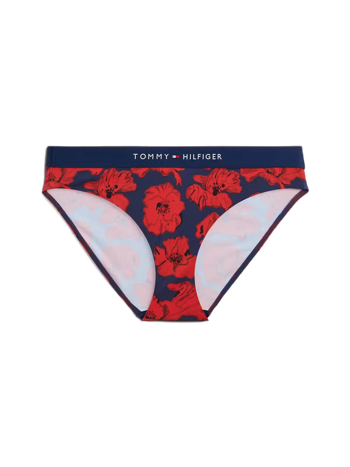 Tommy Hilfiger Kadın Kırmızı Desenli Bikini Altı UW0UW06371