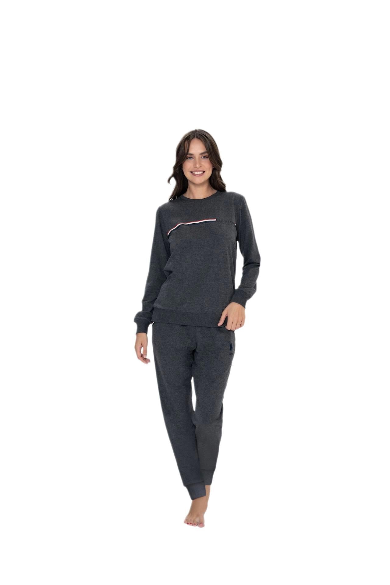 U.S. Polo Assn. Kadın Antrasit Melanj Pijama Takım 20111