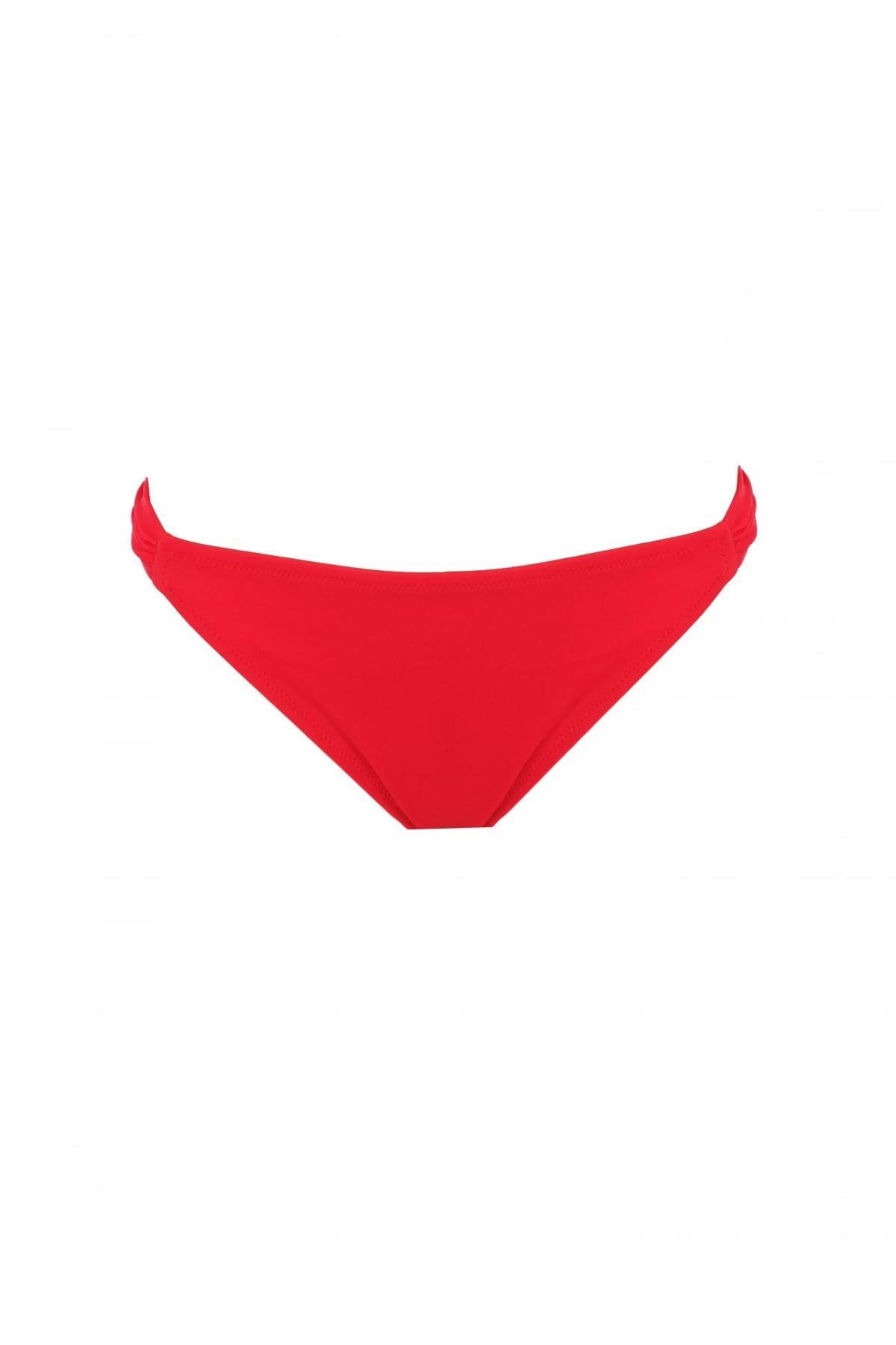 Zeki Drape Detaylı Astarlı Kırmızı Bikini Altı