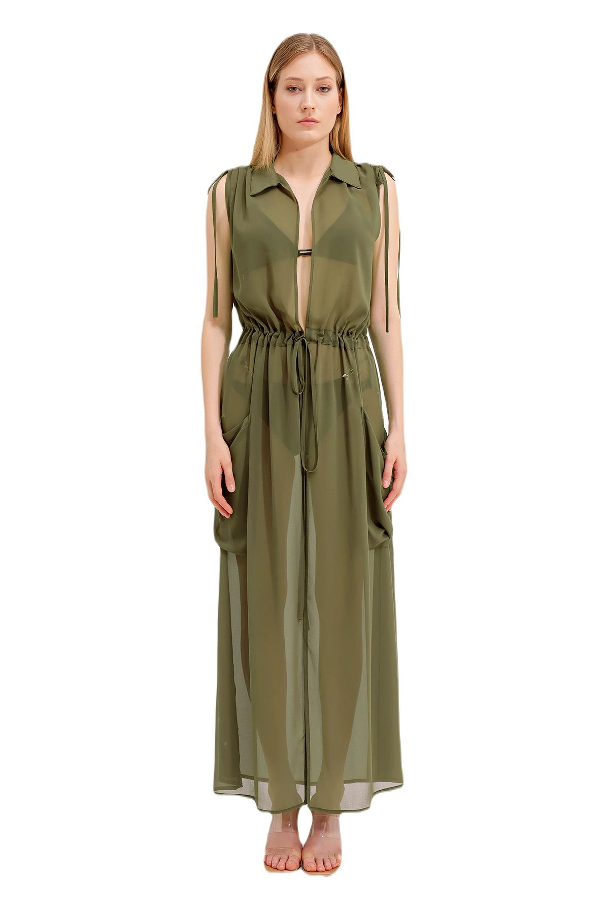 Zeki Şifon Yeşil Elbise 