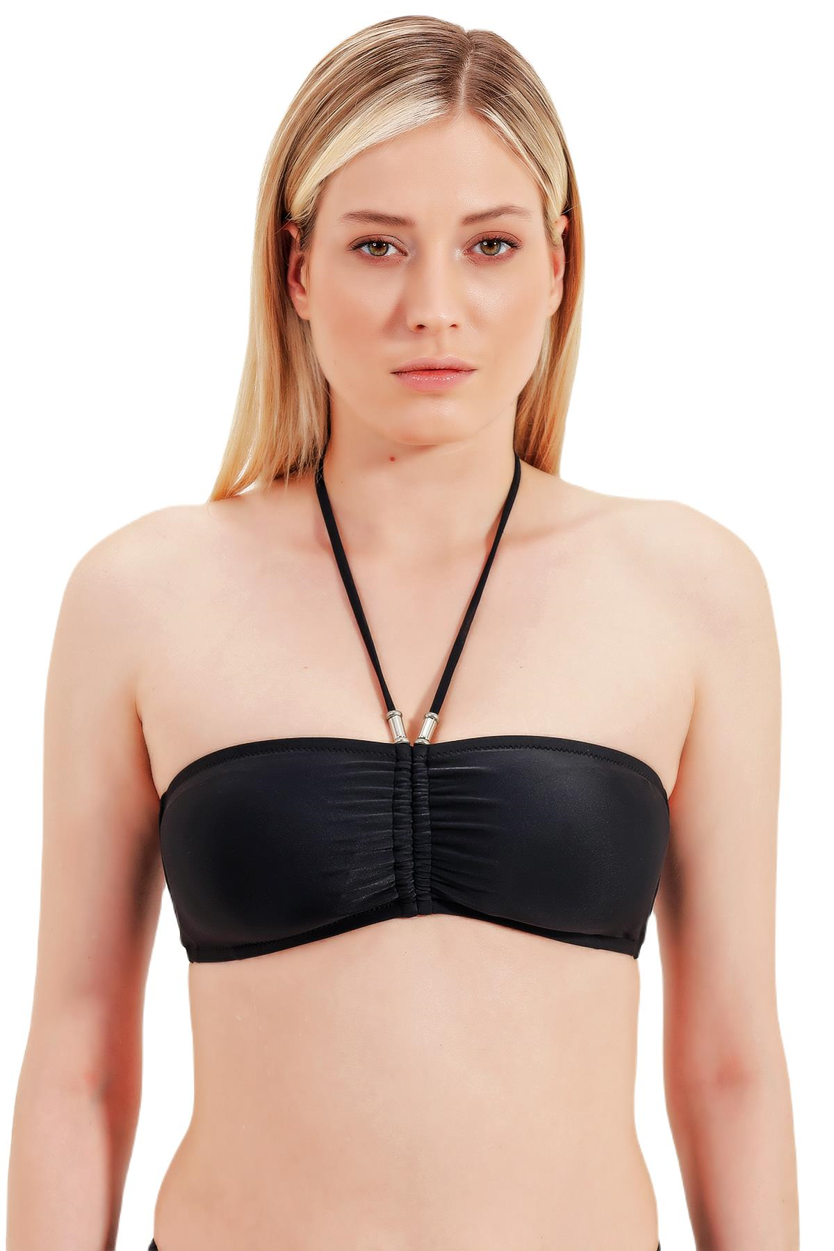 Zeki Straplez Siyah Bikini Üst 