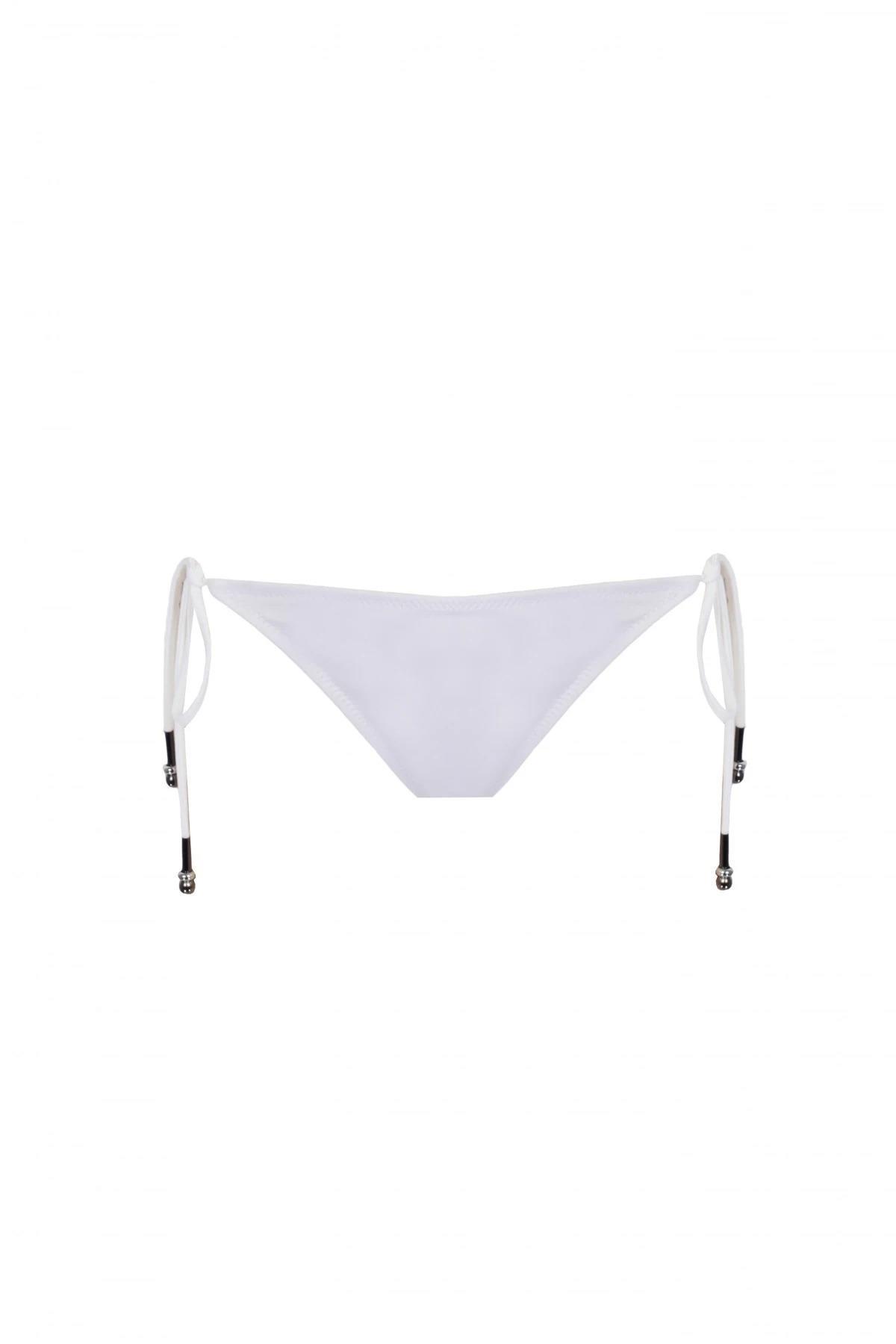 Zeki Yandan Bağlamalı Beyaz Bikini Altı