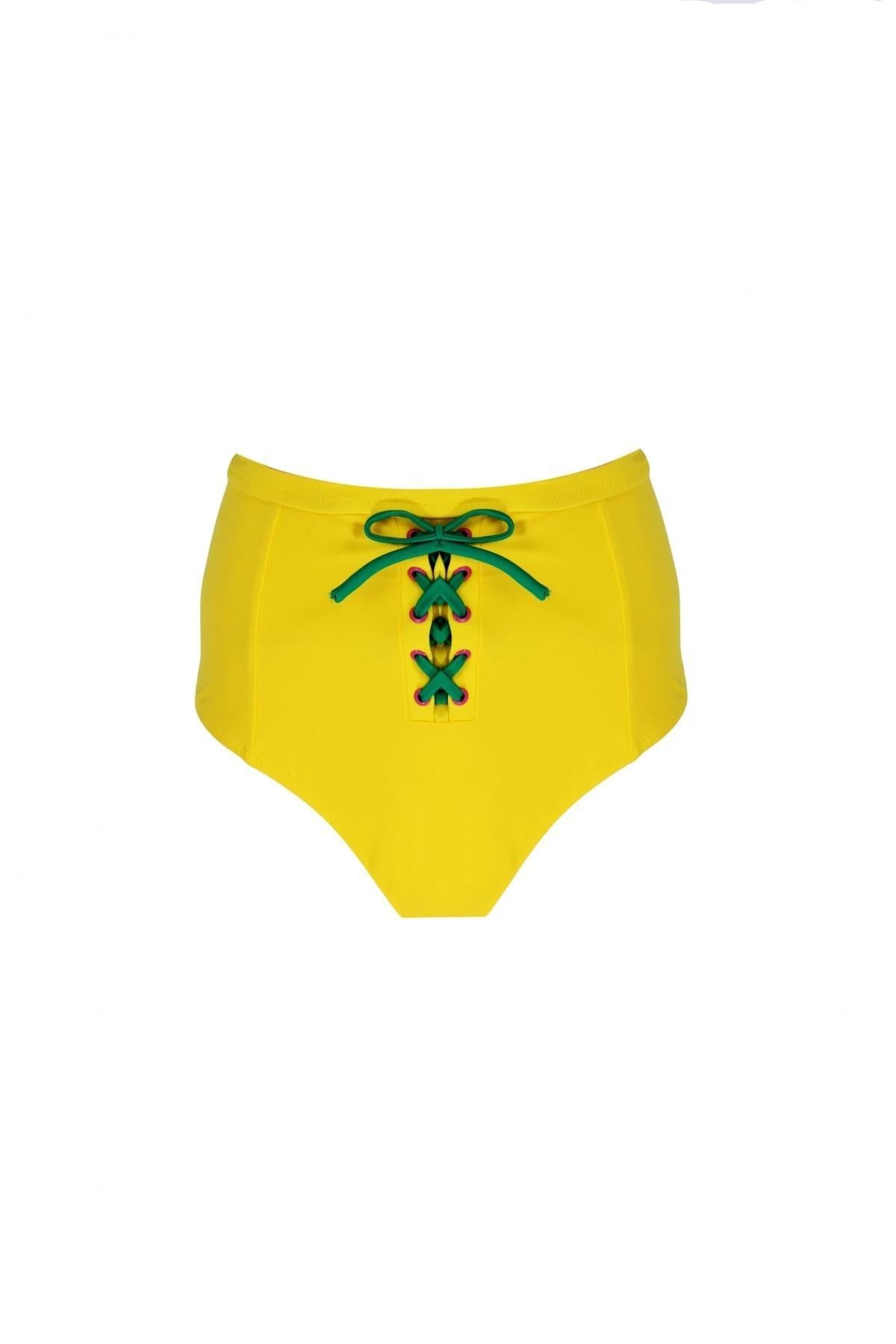 Zeki Yüksek Bel Toparlayıcı Sarı Bikini Altı