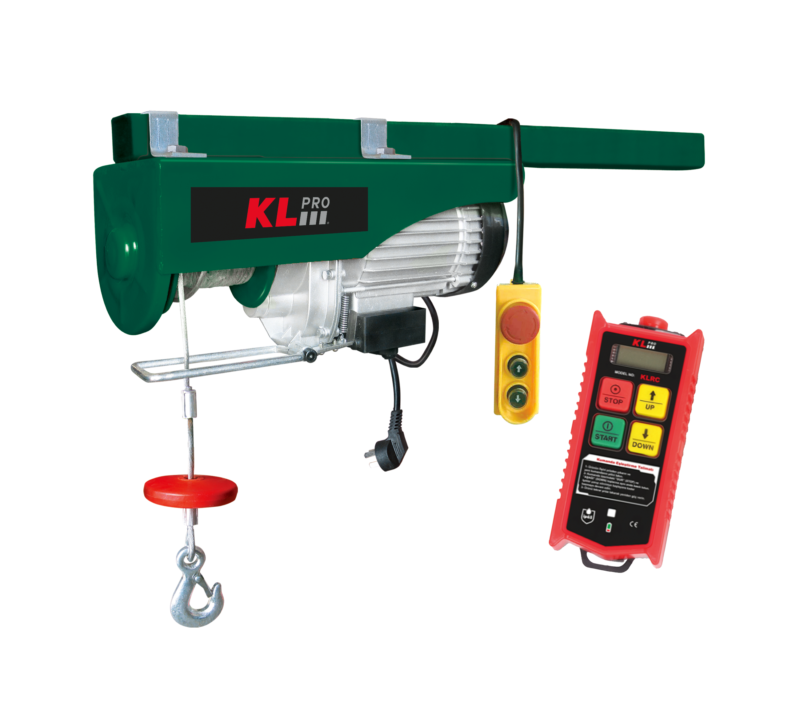 KLV125-RC 500 Watt / 125 - 250 Kg / 10 -20 Metre Uzaktan Kumandalı Elektrikli Vinç