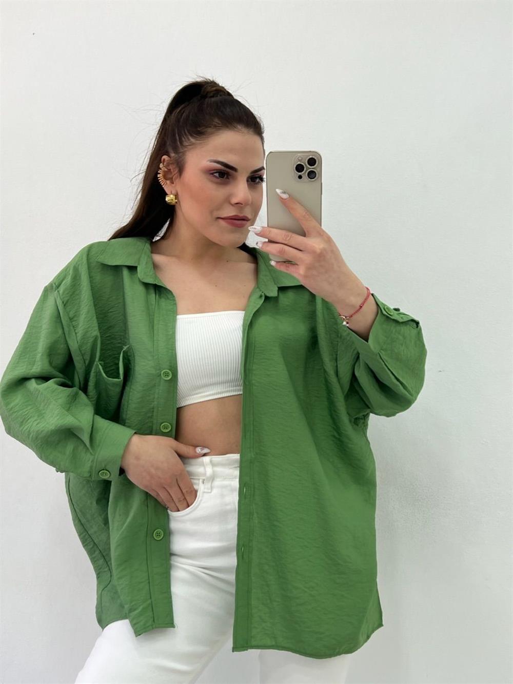 Bambu Kumaş Gömlek Yeşi̇l
