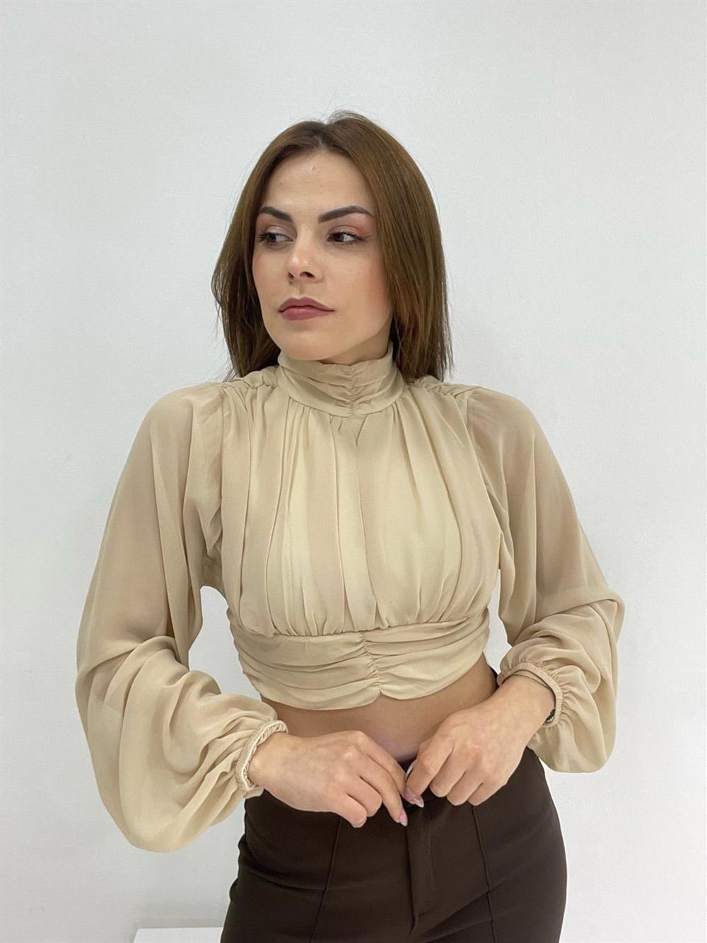 Taş Rengi̇ Bluz