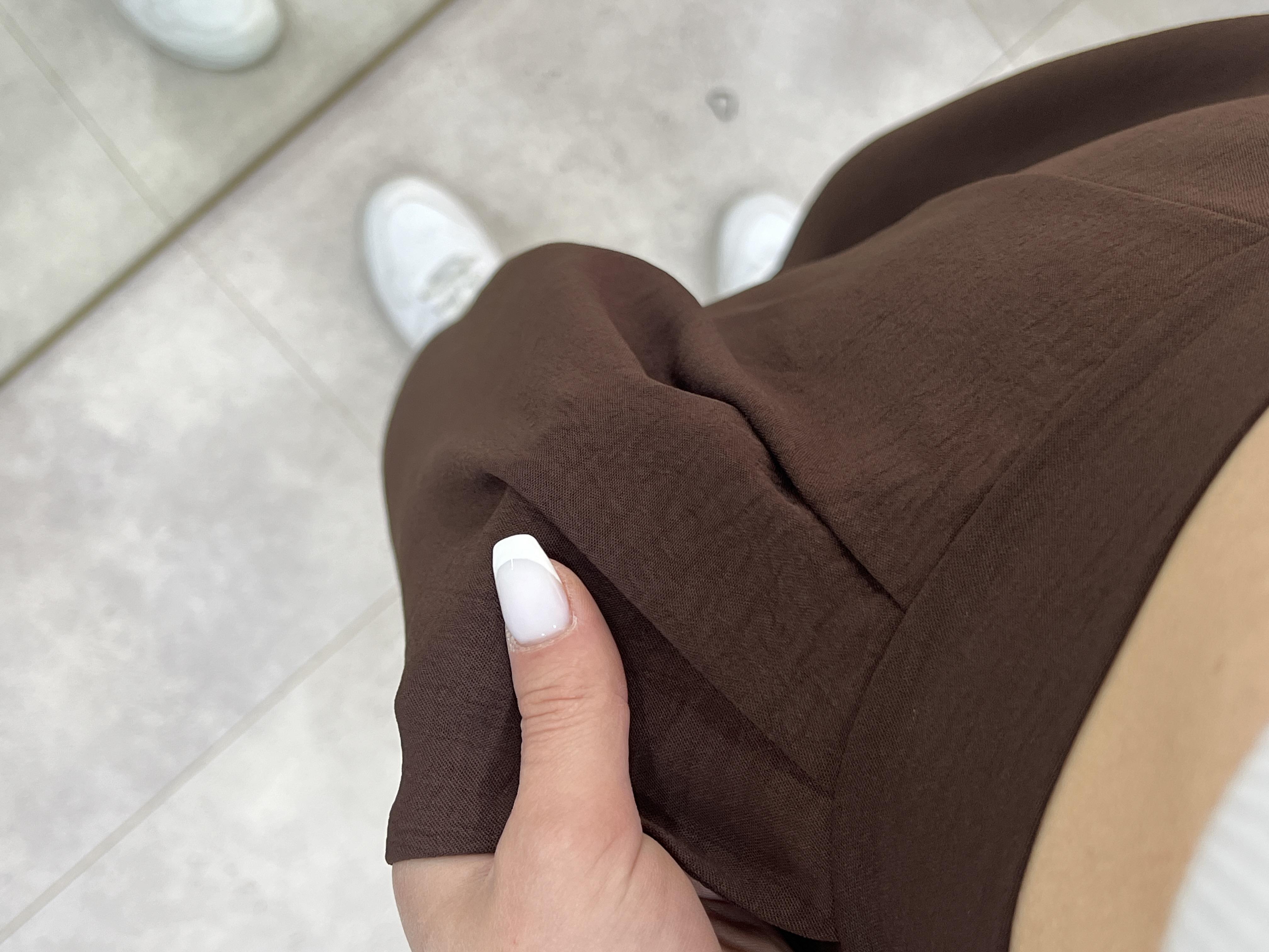Ayrobi̇n Keten Şalvar Pantolon Kahve