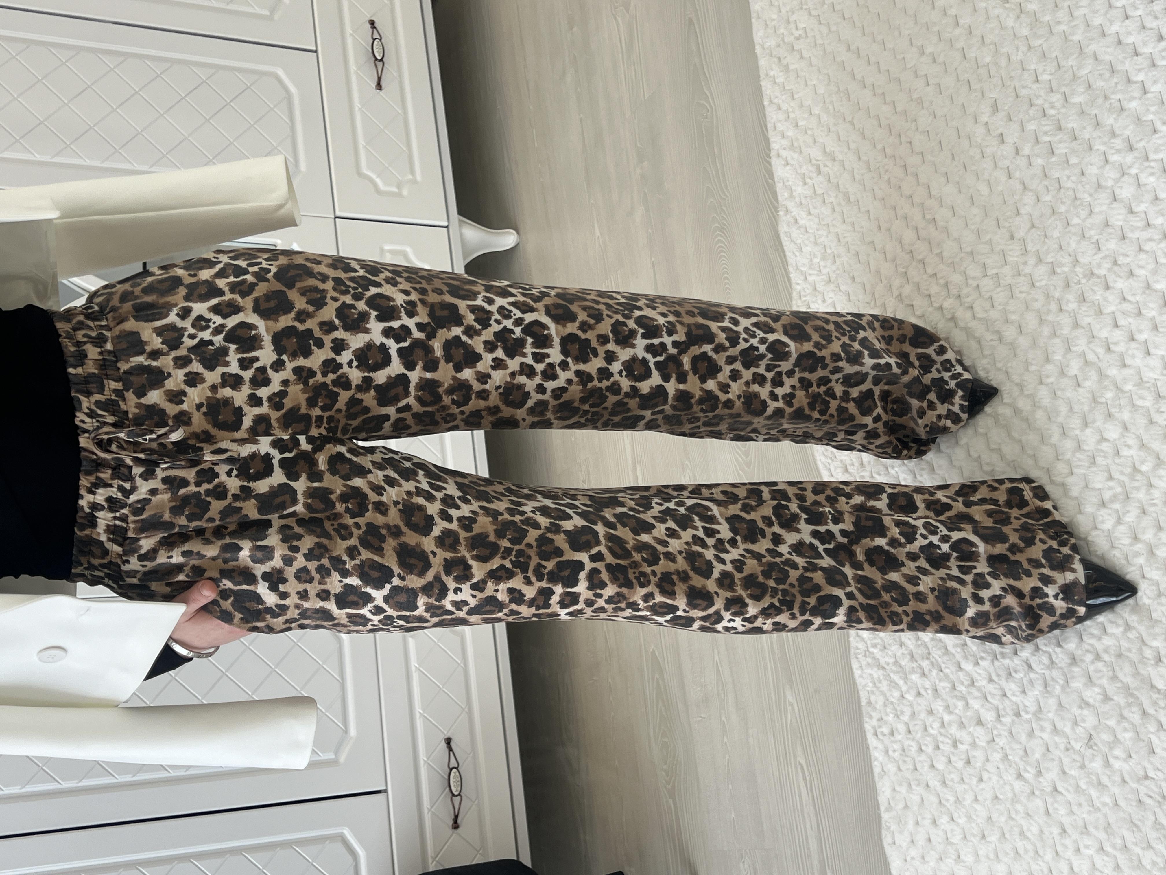 Bej Leopar Desenli̇ Pantolon