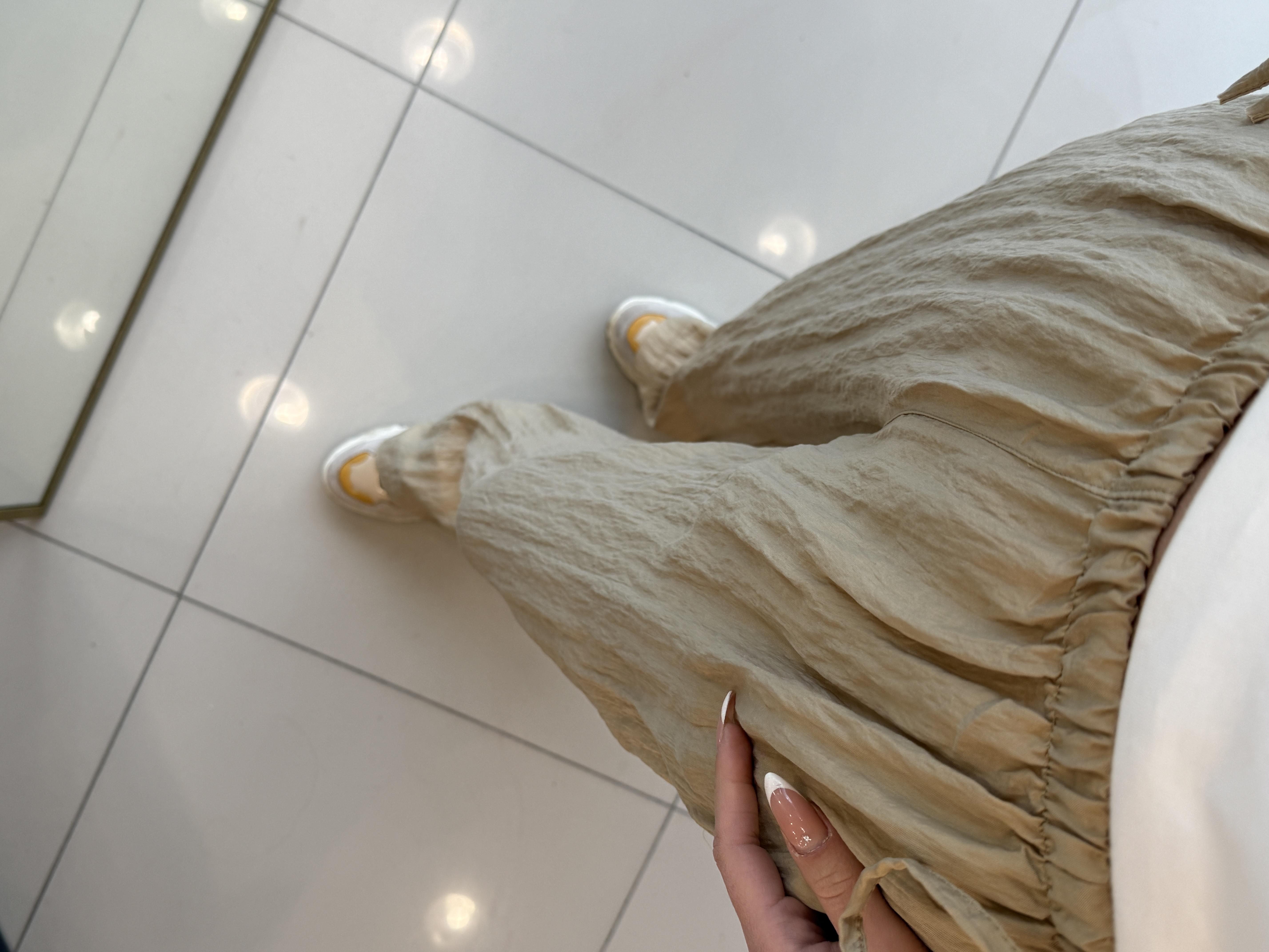 Belden Bağlamali Bol Paça Pantolon Camel