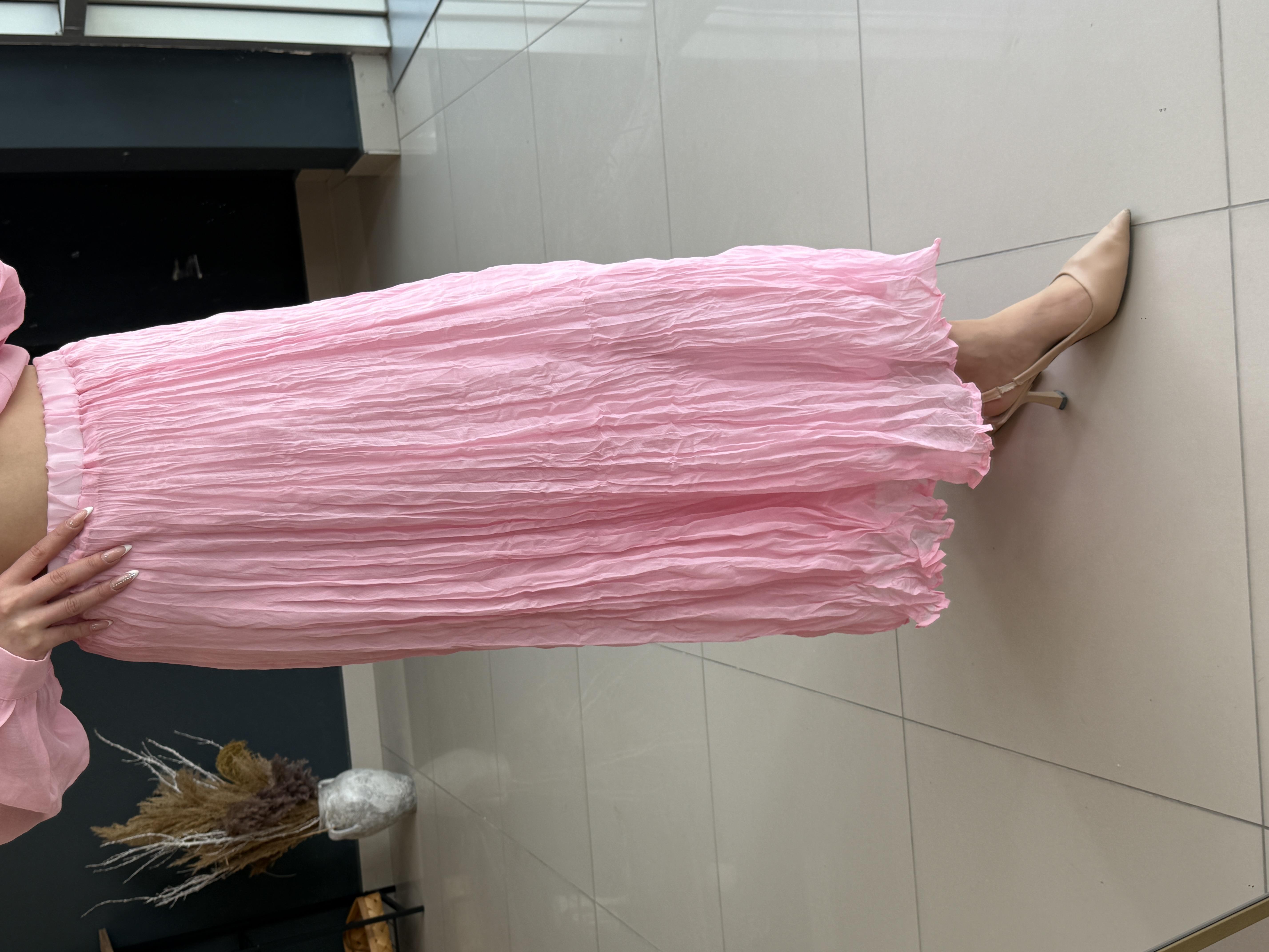 Beli̇ Lasti̇kli̇ Etek Pembe
