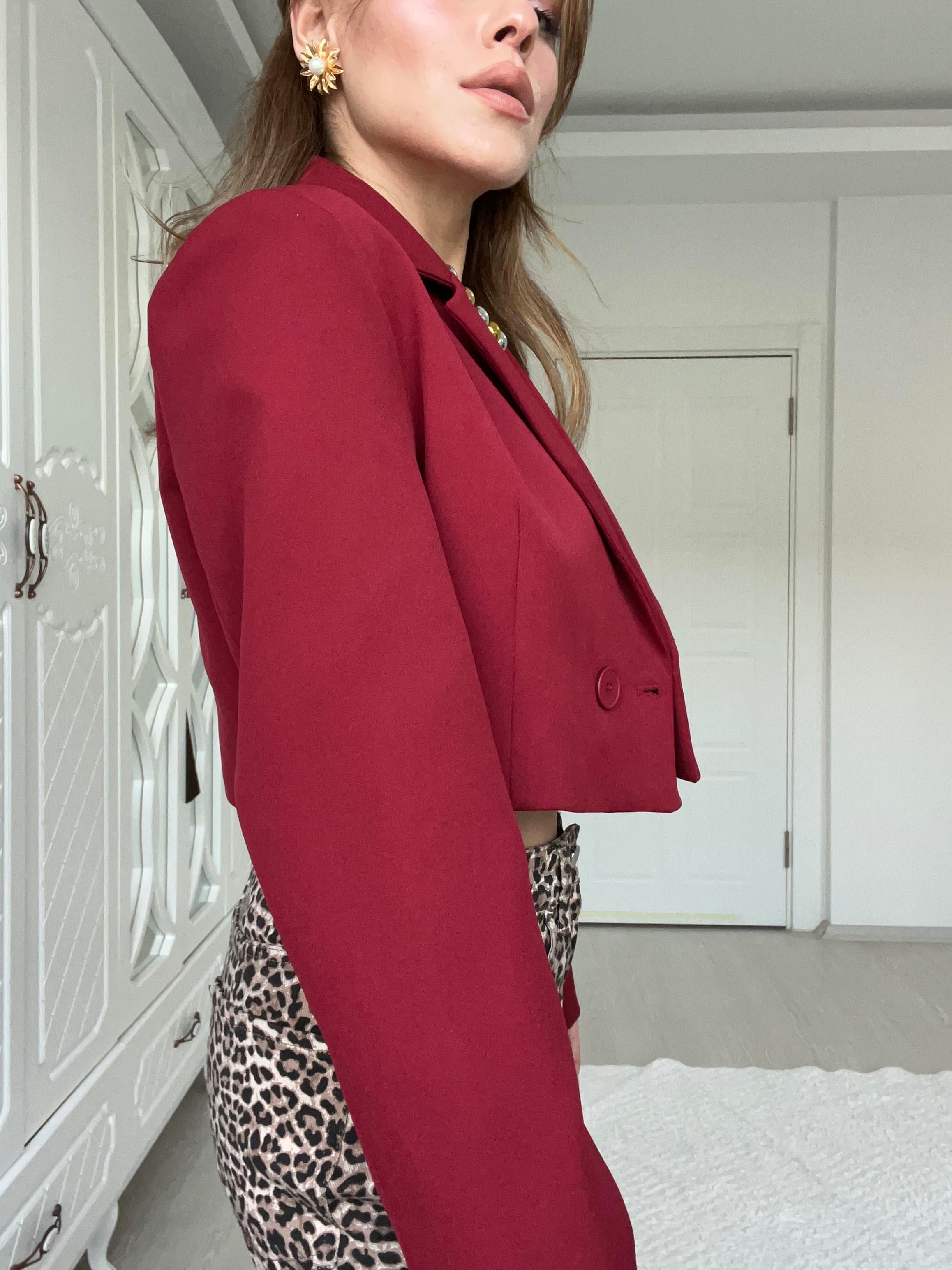Bordo Astarli Blazer Ceket