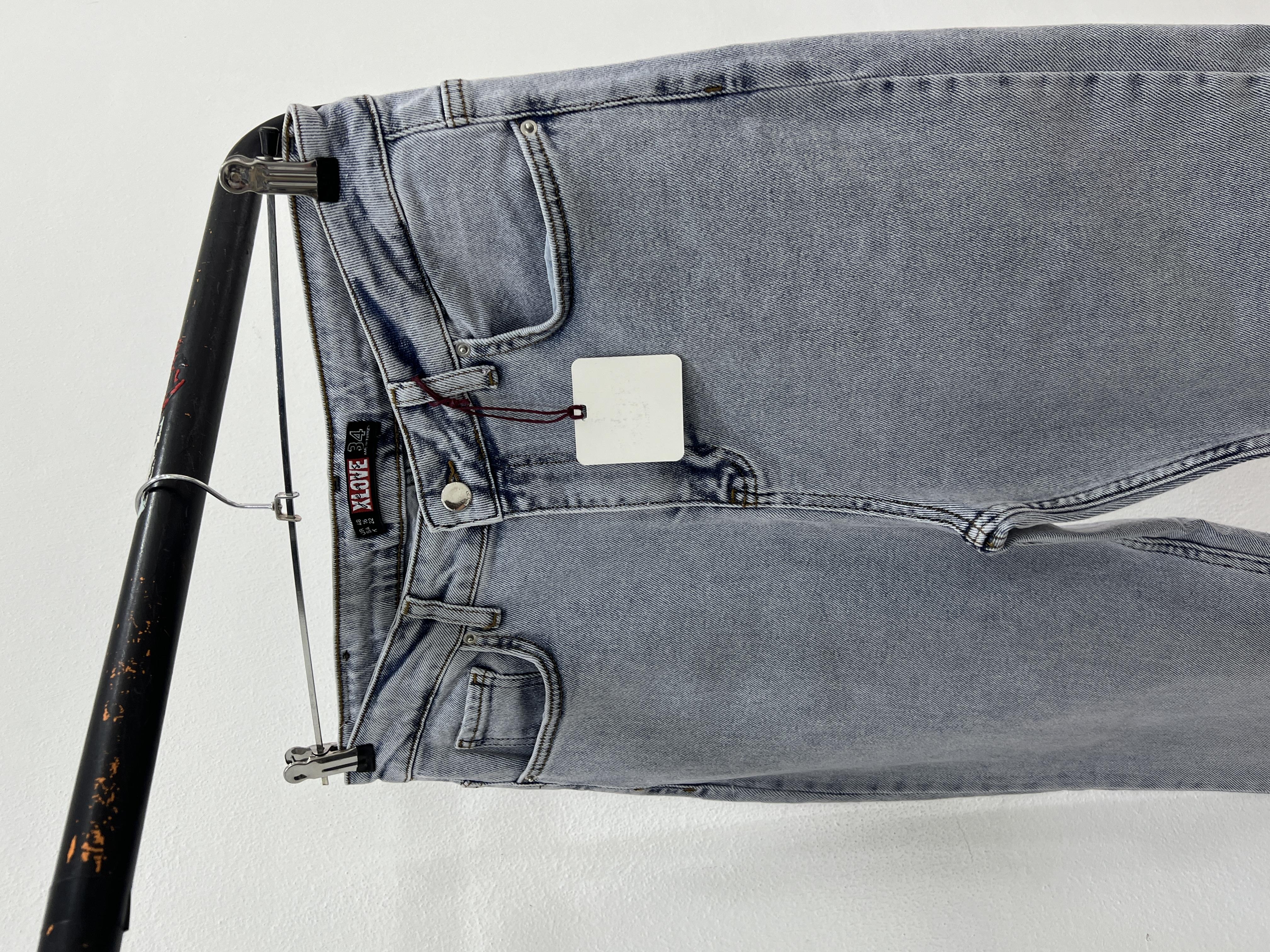 Buz Mavi̇ Battal Beden Likralı Mom Jean