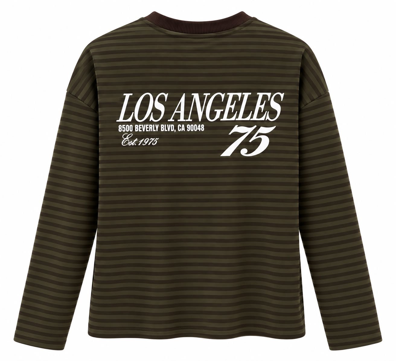 Çizgili Basic  Sweat Los 75 Kahve