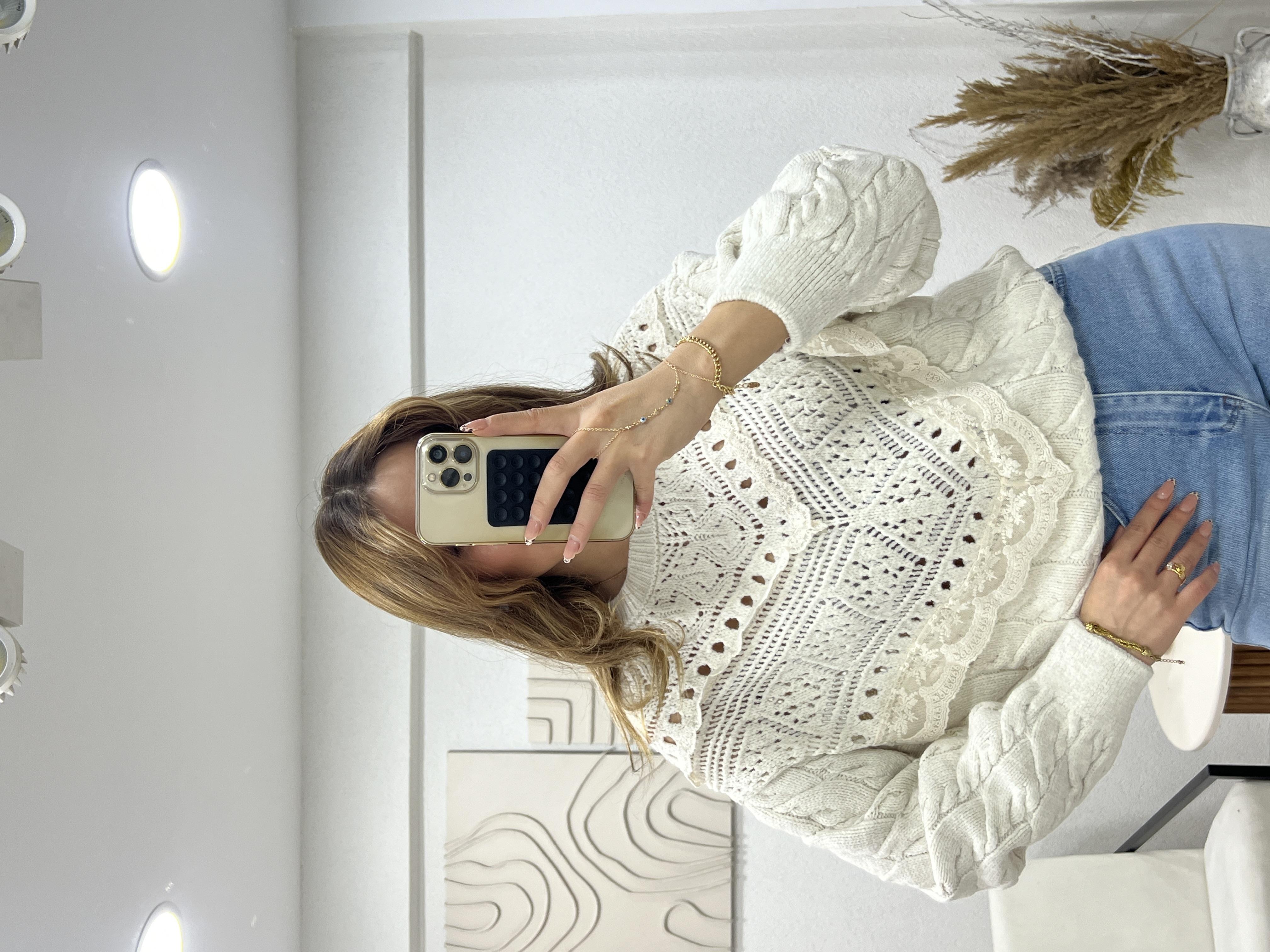 Dantelli̇ Örgü Kazak