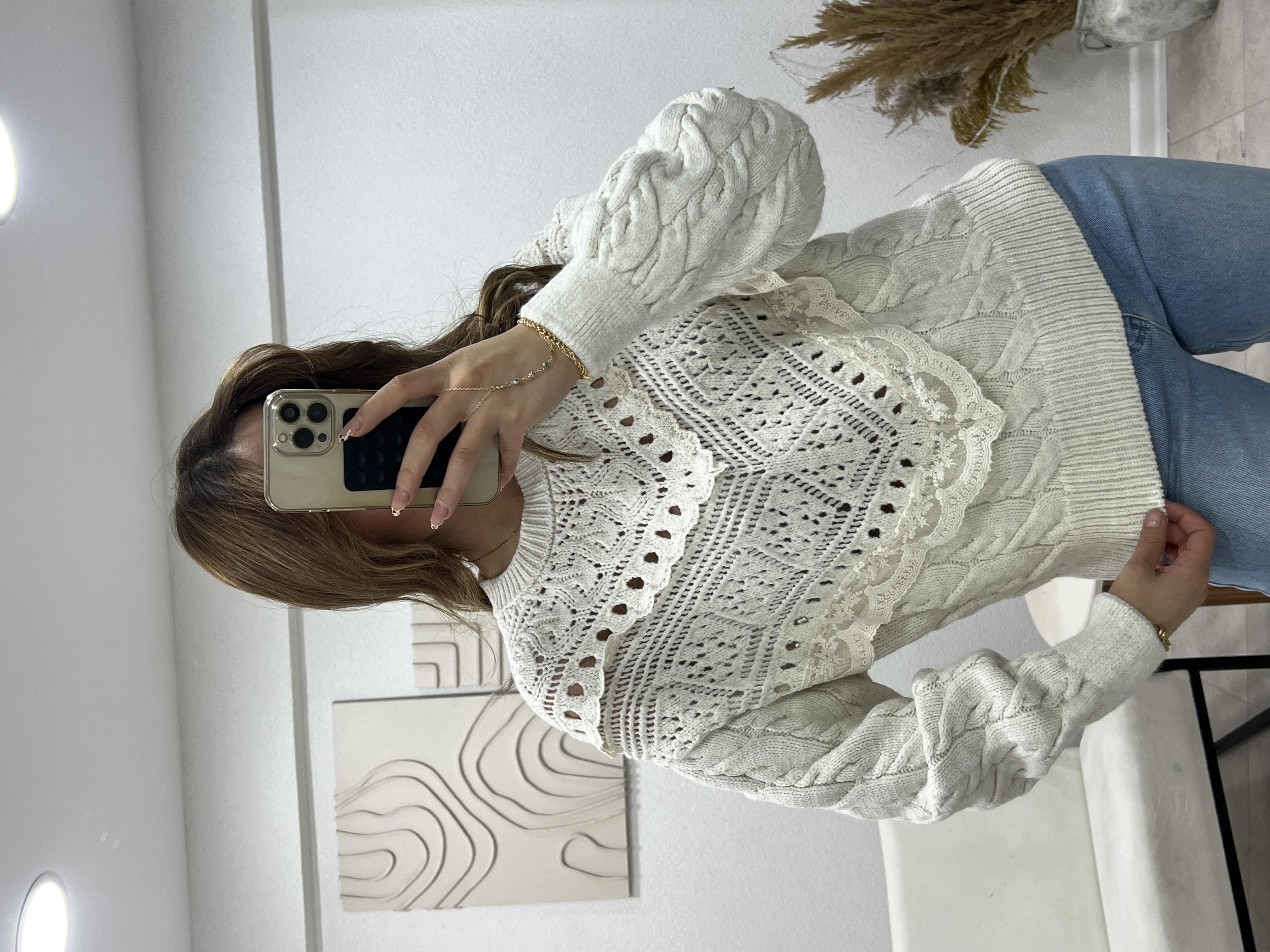 Dantelli̇ Örgü Kazak