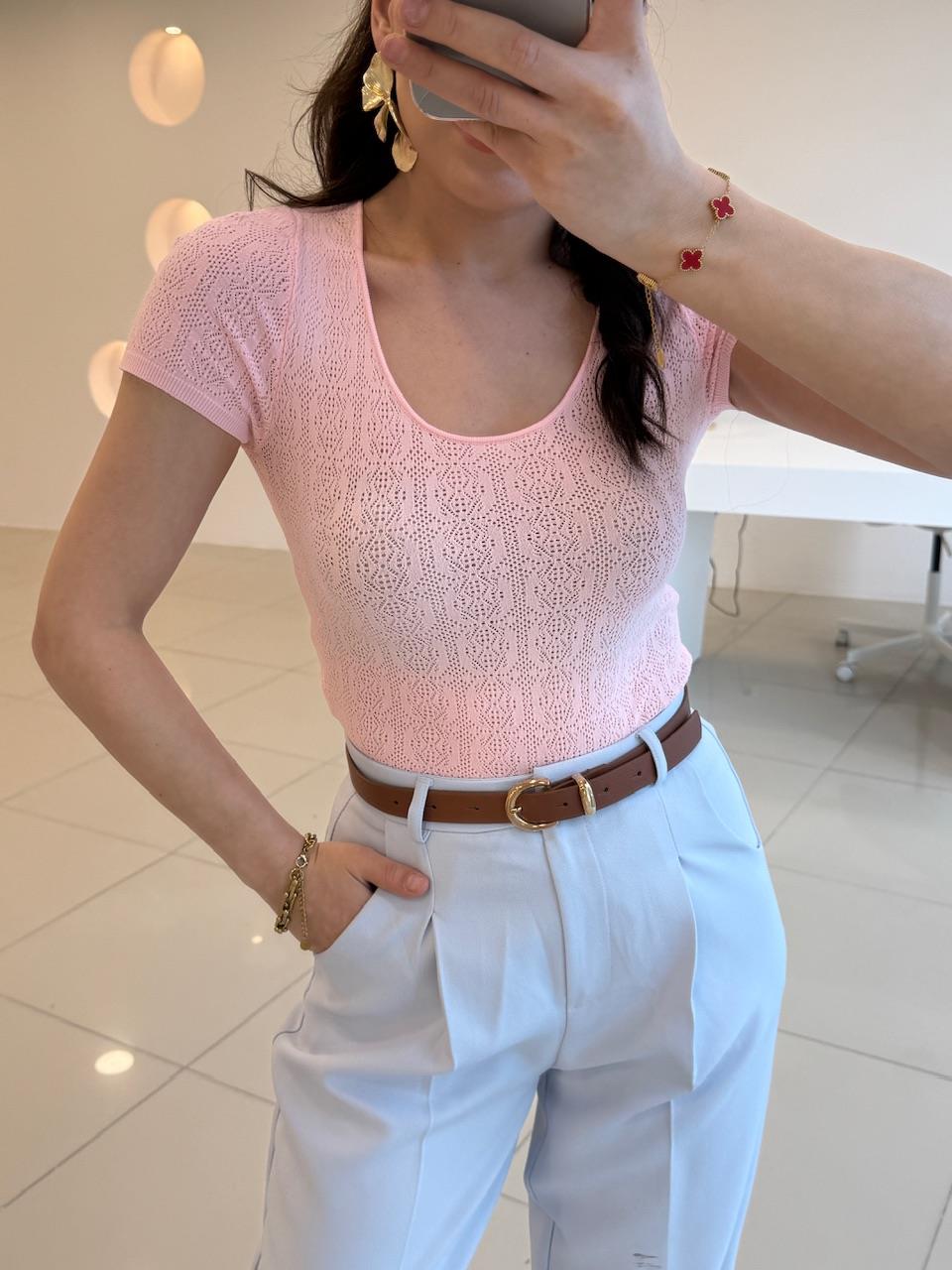 KISA KOL MERSERİZE PEMBE