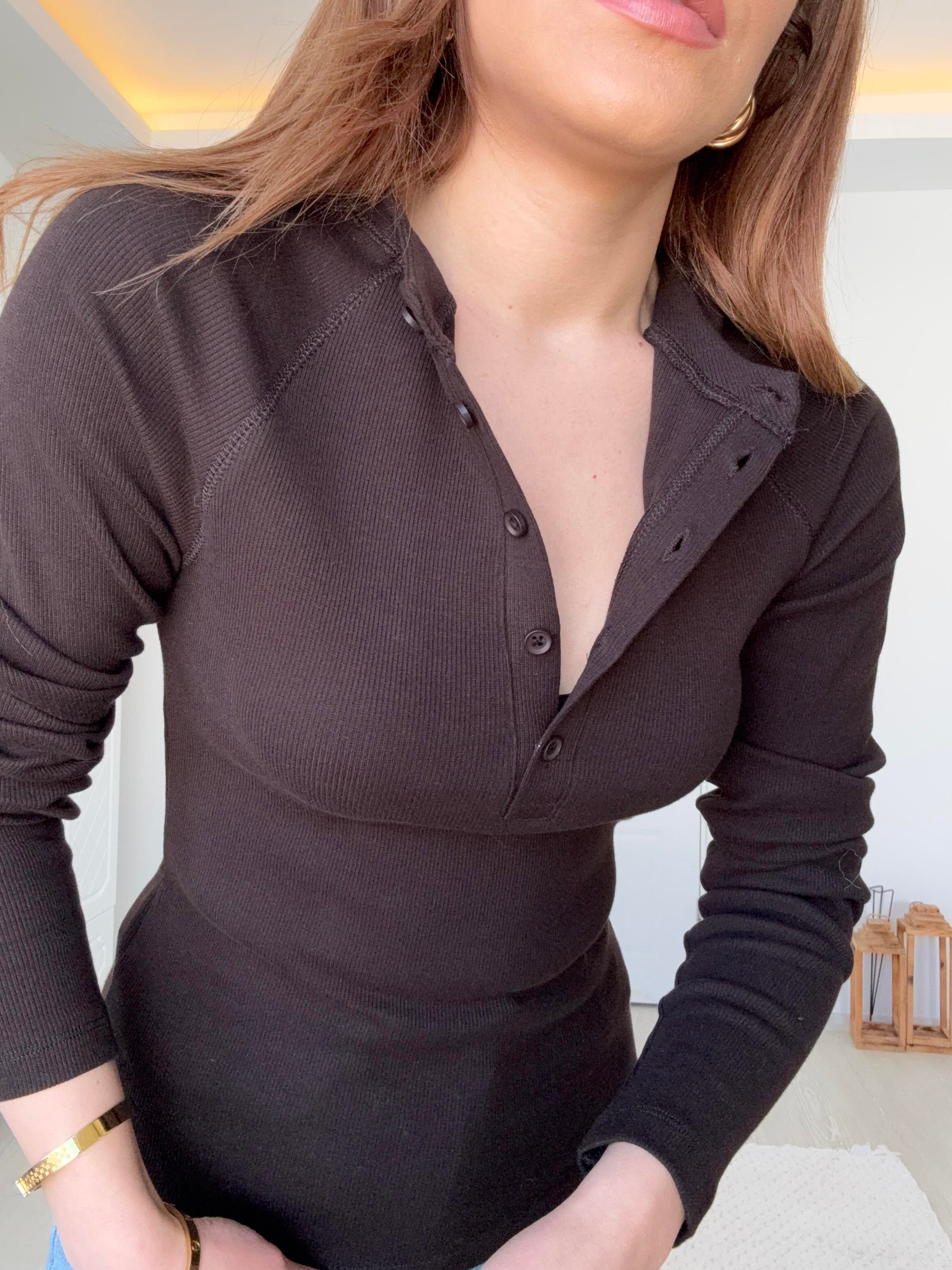Düğmeli̇ Fi̇ti̇lli̇ Bady Aci Kahve