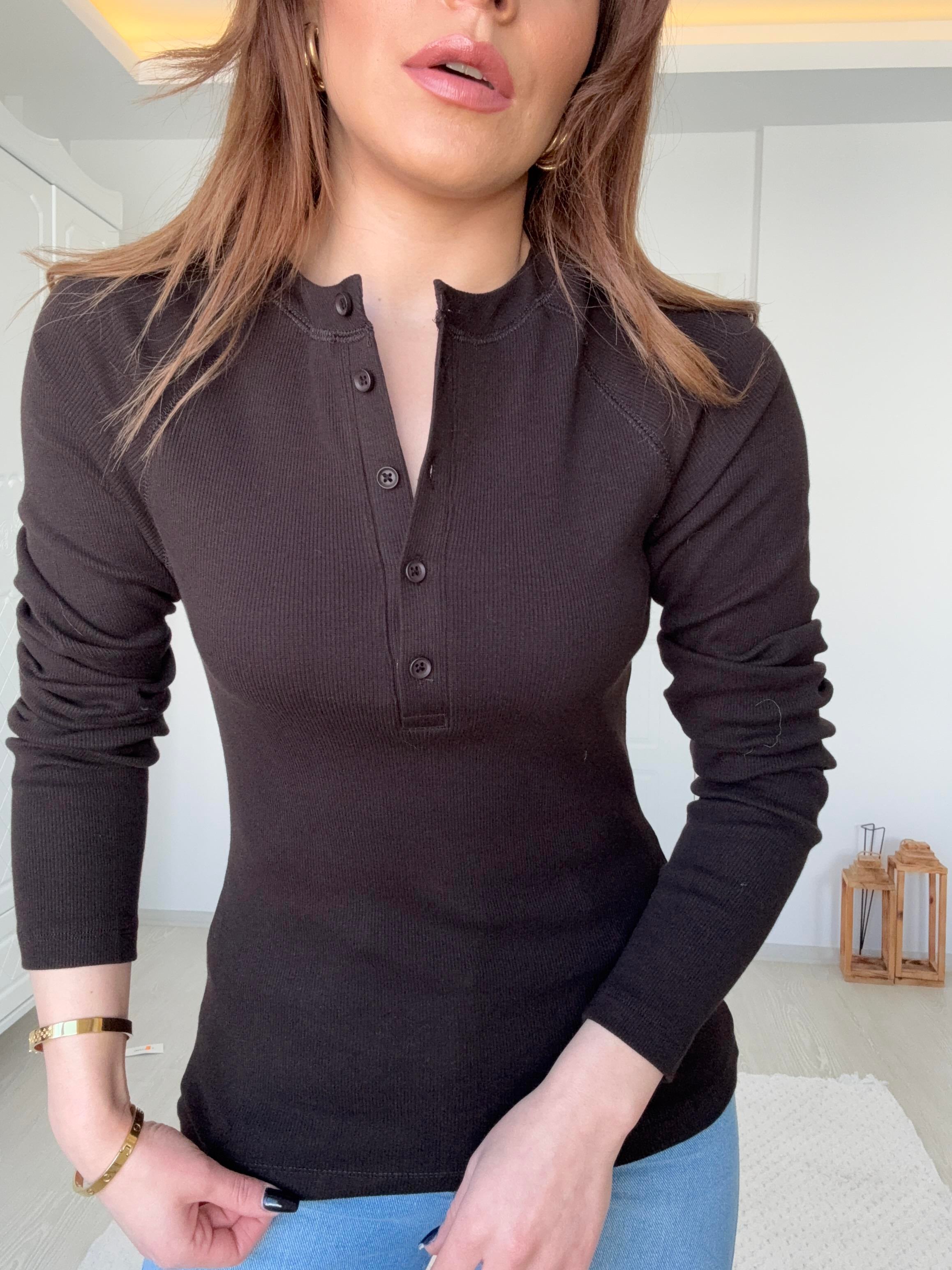 Düğmeli̇ Fi̇ti̇lli̇ Bady Aci Kahve