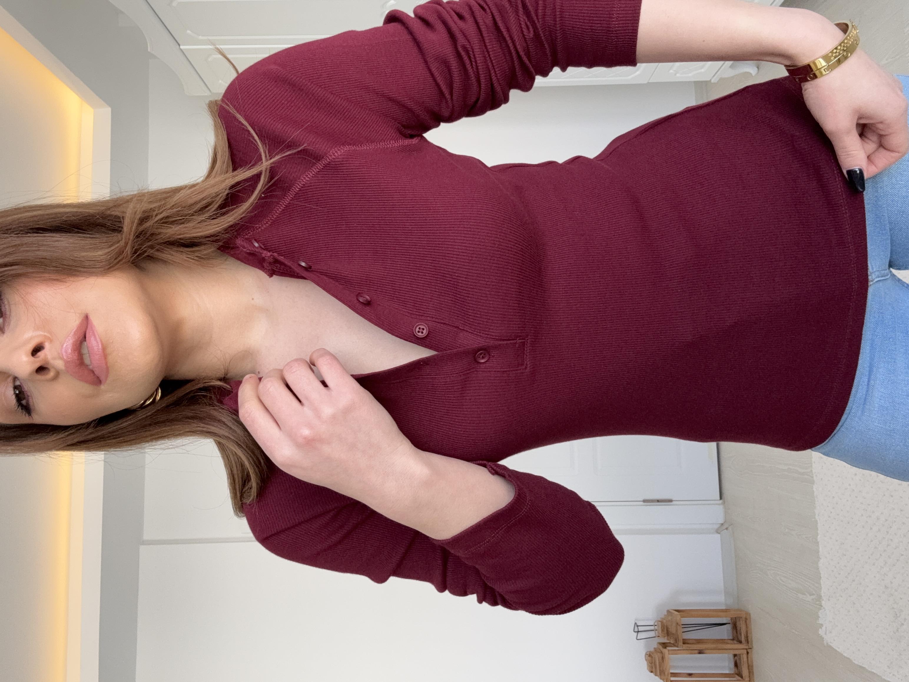Düğmeli̇ Fi̇ti̇lli̇ Bady Bordo