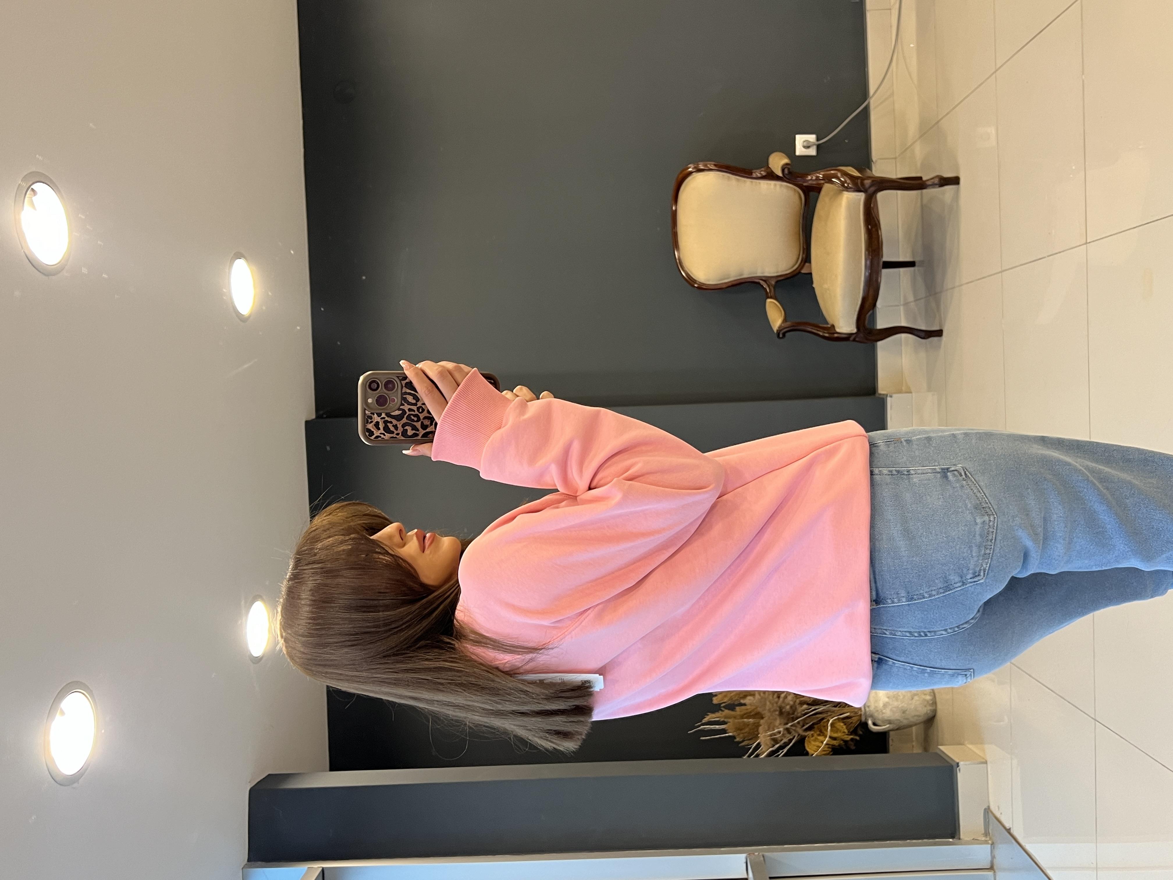 Eti̇ketli̇ Lcst Sweat Pembe