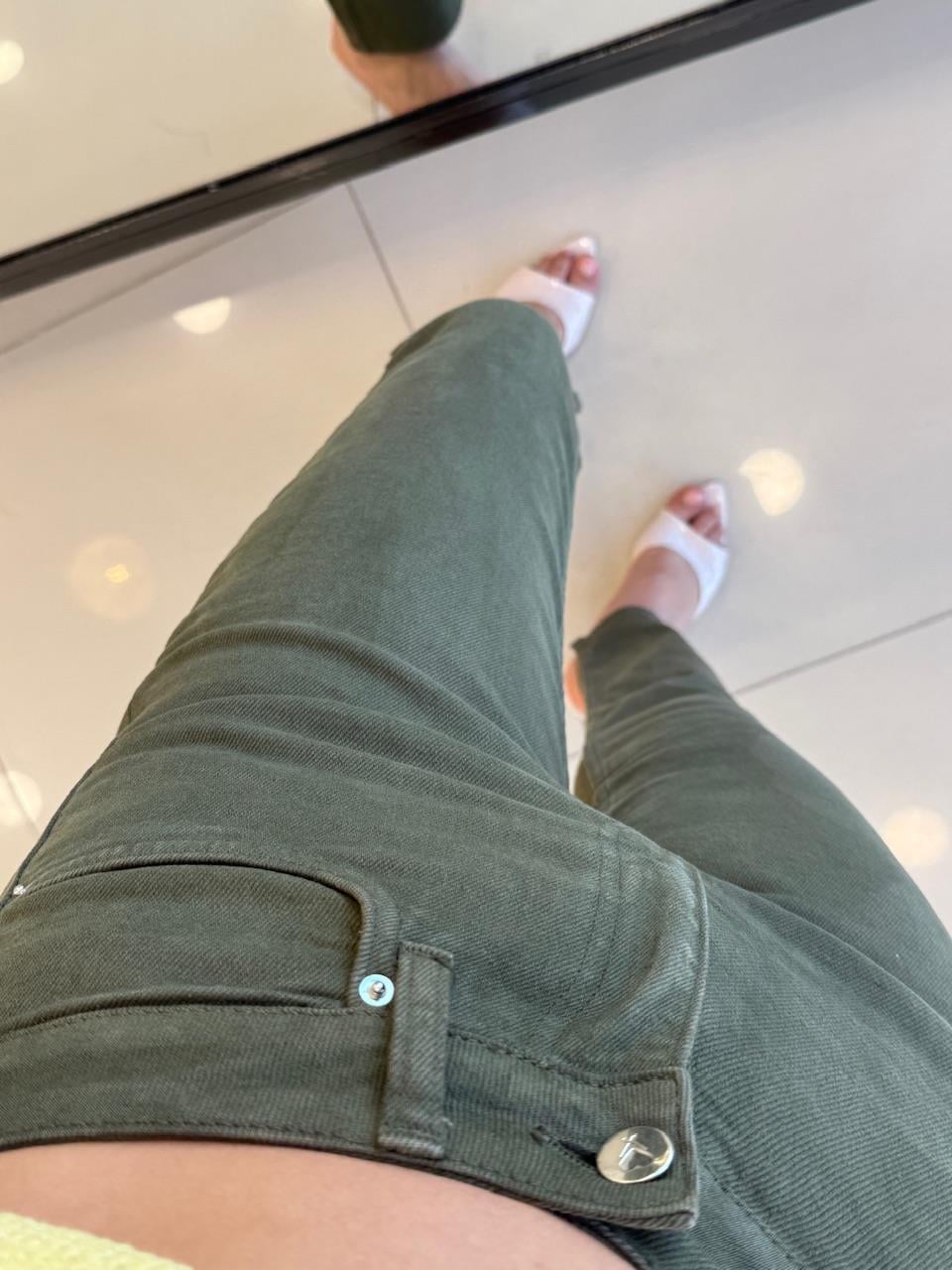 HAKİ YEŞİL LİKRALI MOM JEAN 
