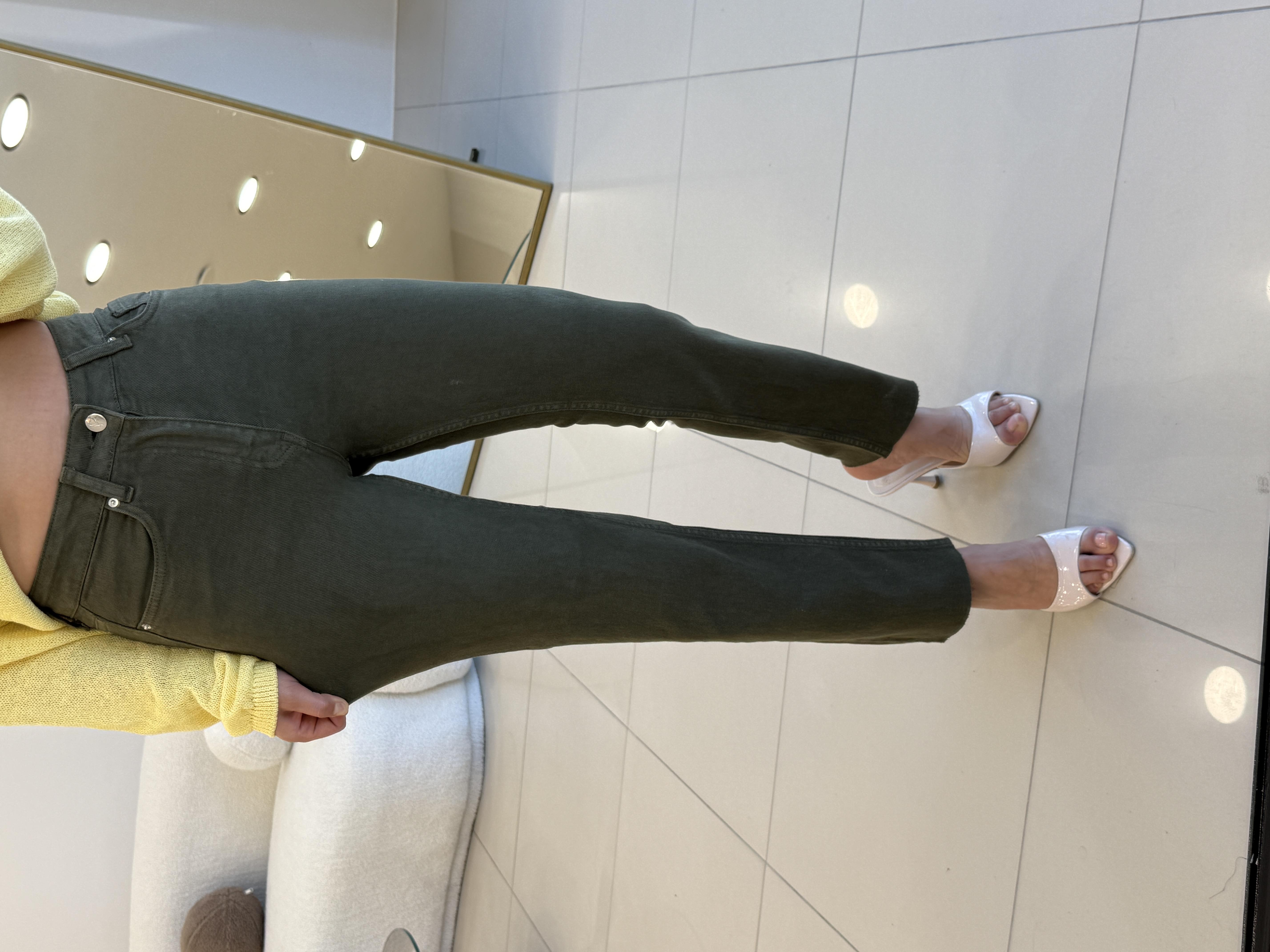 HAKİ YEŞİL LİKRALI MOM JEAN 